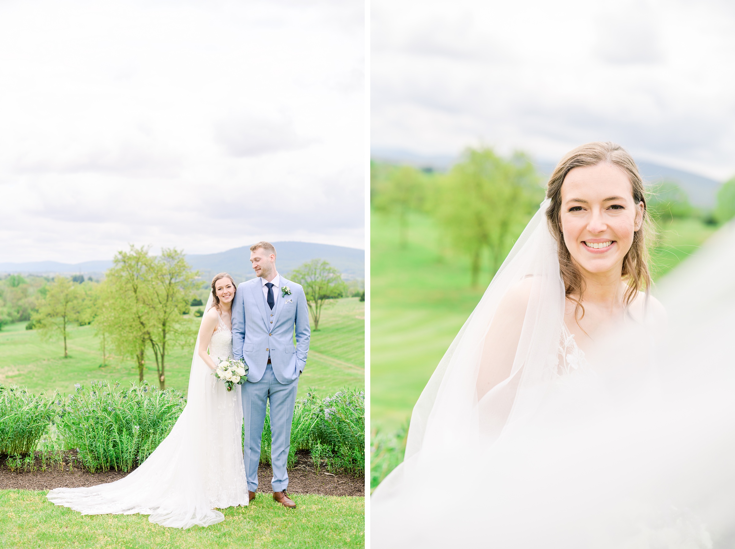 Light Blue Spring wedding day at Catoctin Hall at Musket Ridge Photographed by Baltimore Wedding Photographer Cait Kramer Photography