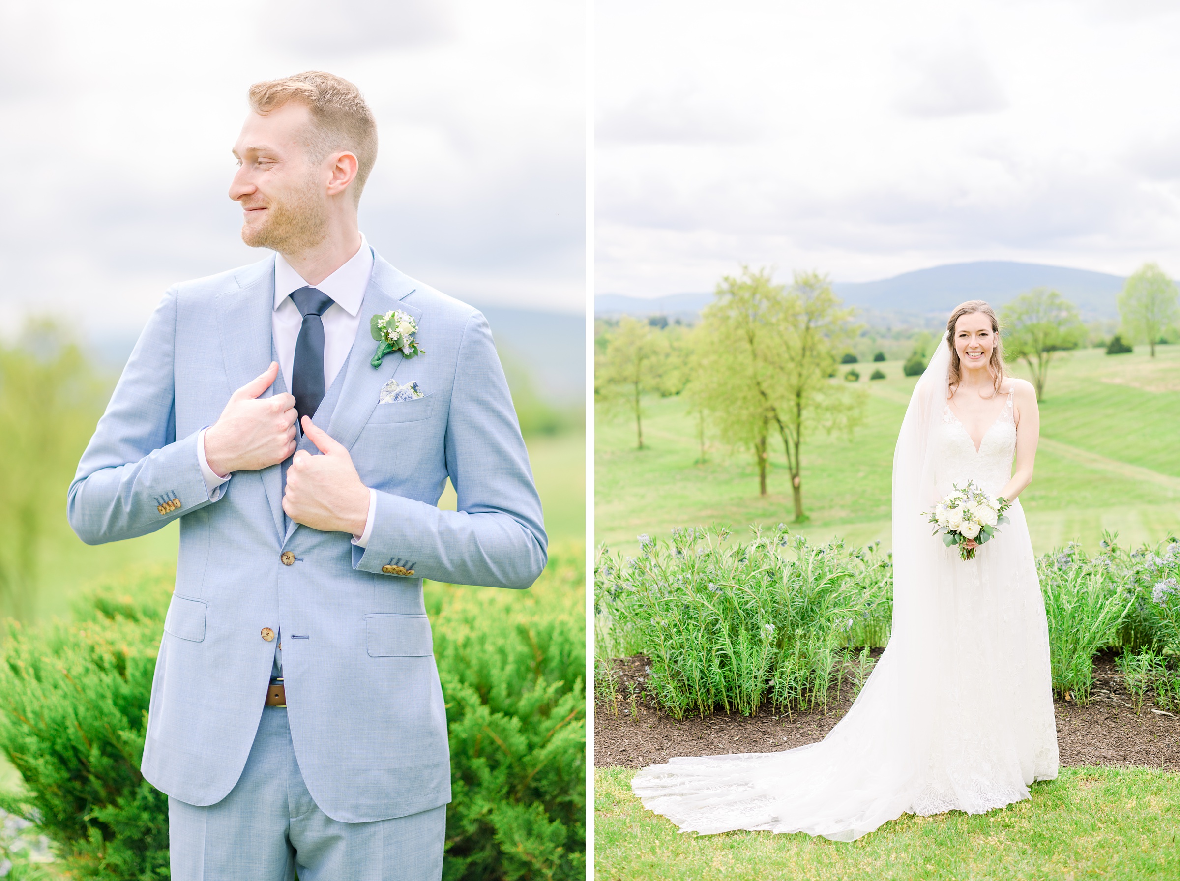 Light Blue Spring wedding day at Catoctin Hall at Musket Ridge Photographed by Baltimore Wedding Photographer Cait Kramer Photography