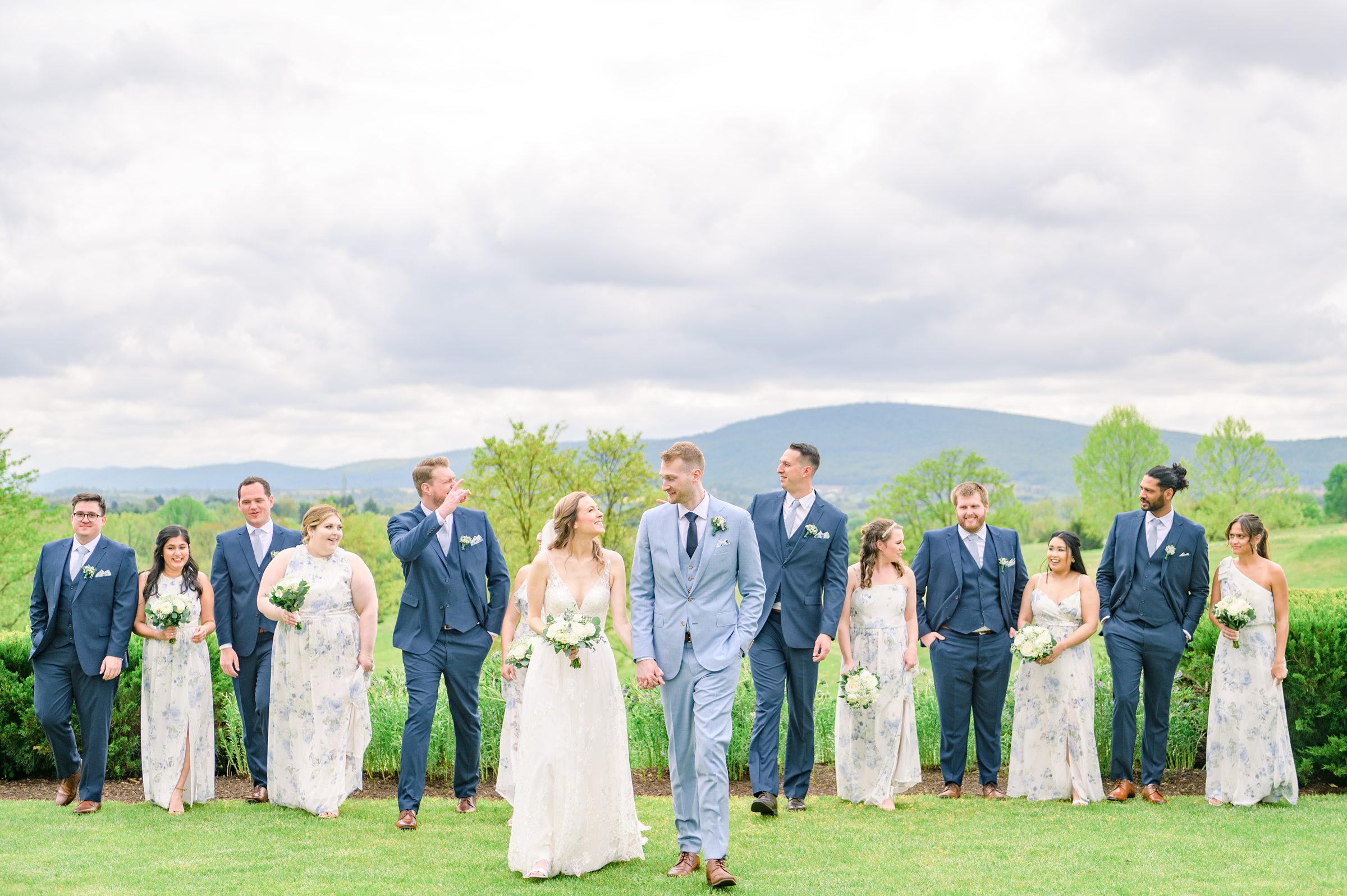 Light Blue Spring wedding day at Catoctin Hall at Musket Ridge Photographed by Baltimore Wedding Photographer Cait Kramer Photography