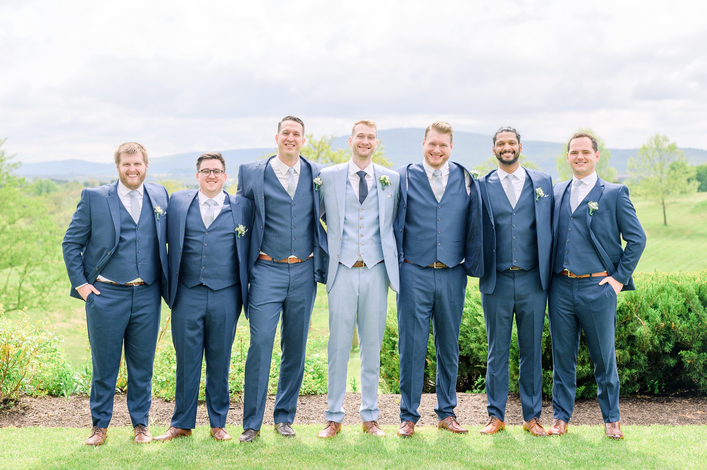 Light Blue Spring wedding day at Catoctin Hall at Musket Ridge Photographed by Baltimore Wedding Photographer Cait Kramer Photography