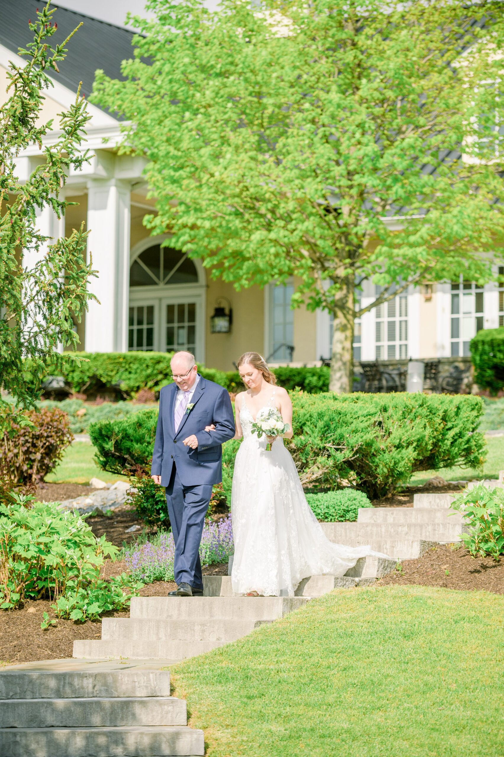 Light Blue Spring wedding day at Catoctin Hall at Musket Ridge Photographed by Baltimore Wedding Photographer Cait Kramer Photography