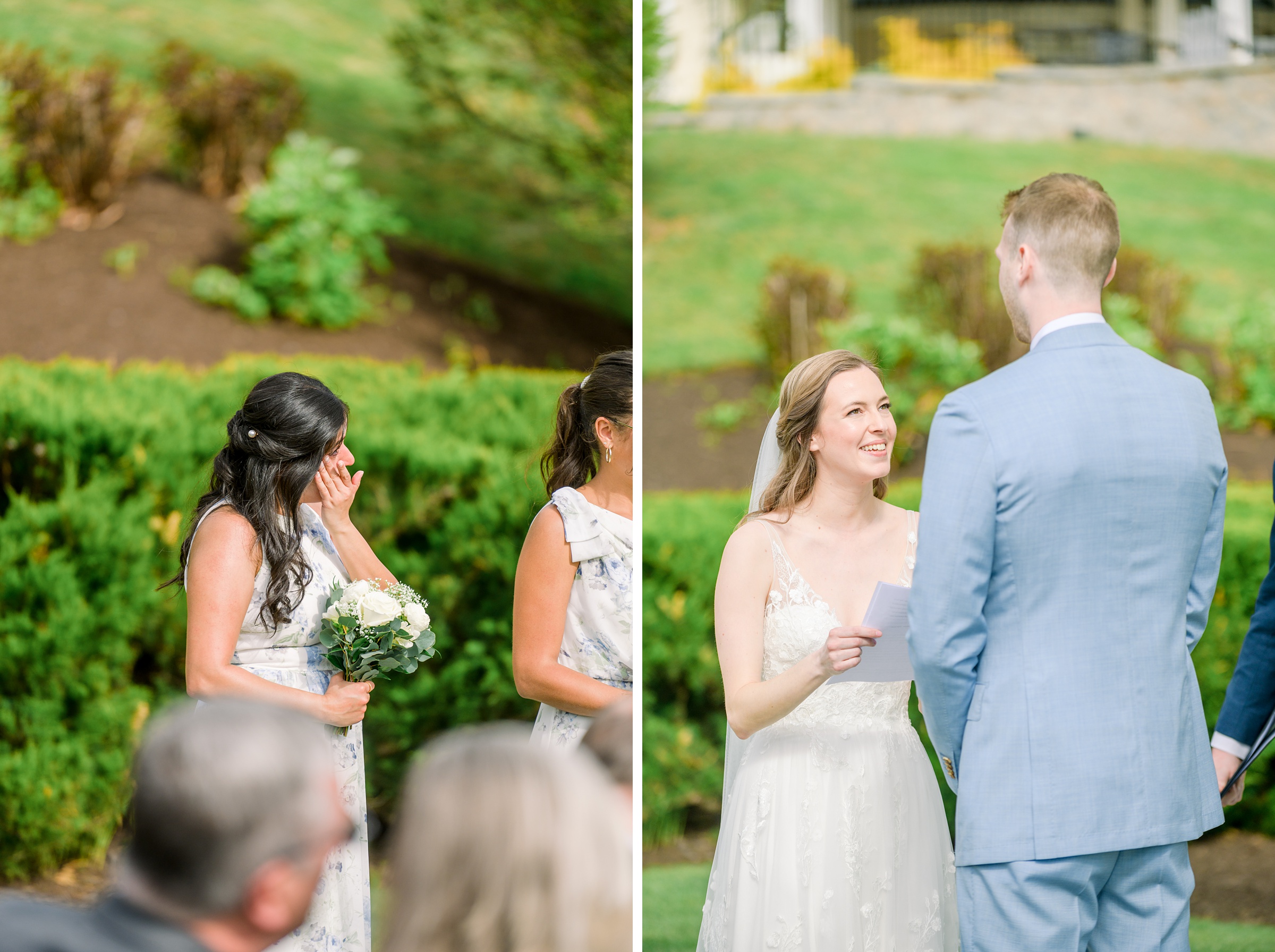 Light Blue Spring wedding day at Catoctin Hall at Musket Ridge Photographed by Baltimore Wedding Photographer Cait Kramer Photography