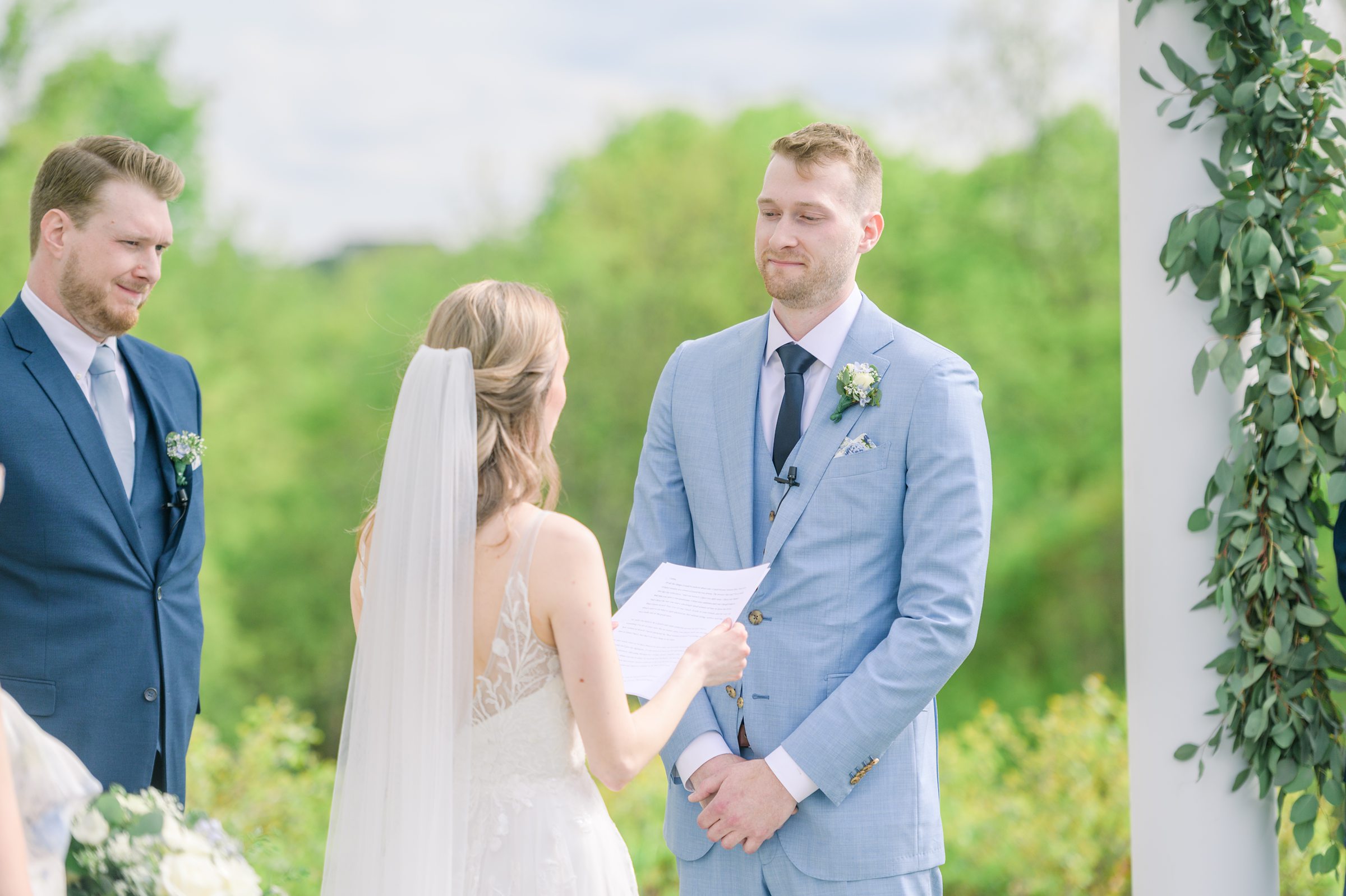 Light Blue Spring wedding day at Catoctin Hall at Musket Ridge Photographed by Baltimore Wedding Photographer Cait Kramer Photography