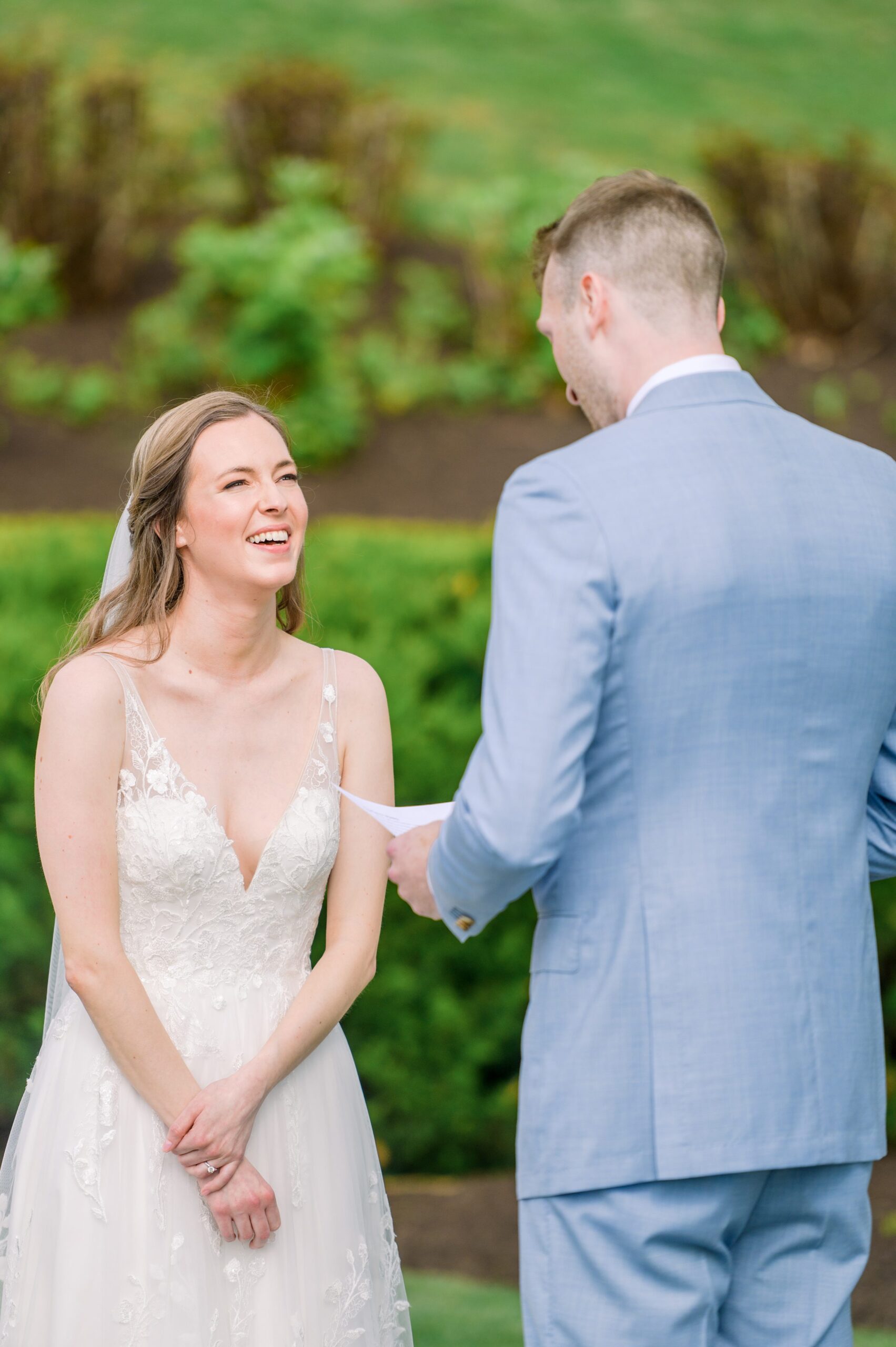 Light Blue Spring wedding day at Catoctin Hall at Musket Ridge Photographed by Baltimore Wedding Photographer Cait Kramer Photography