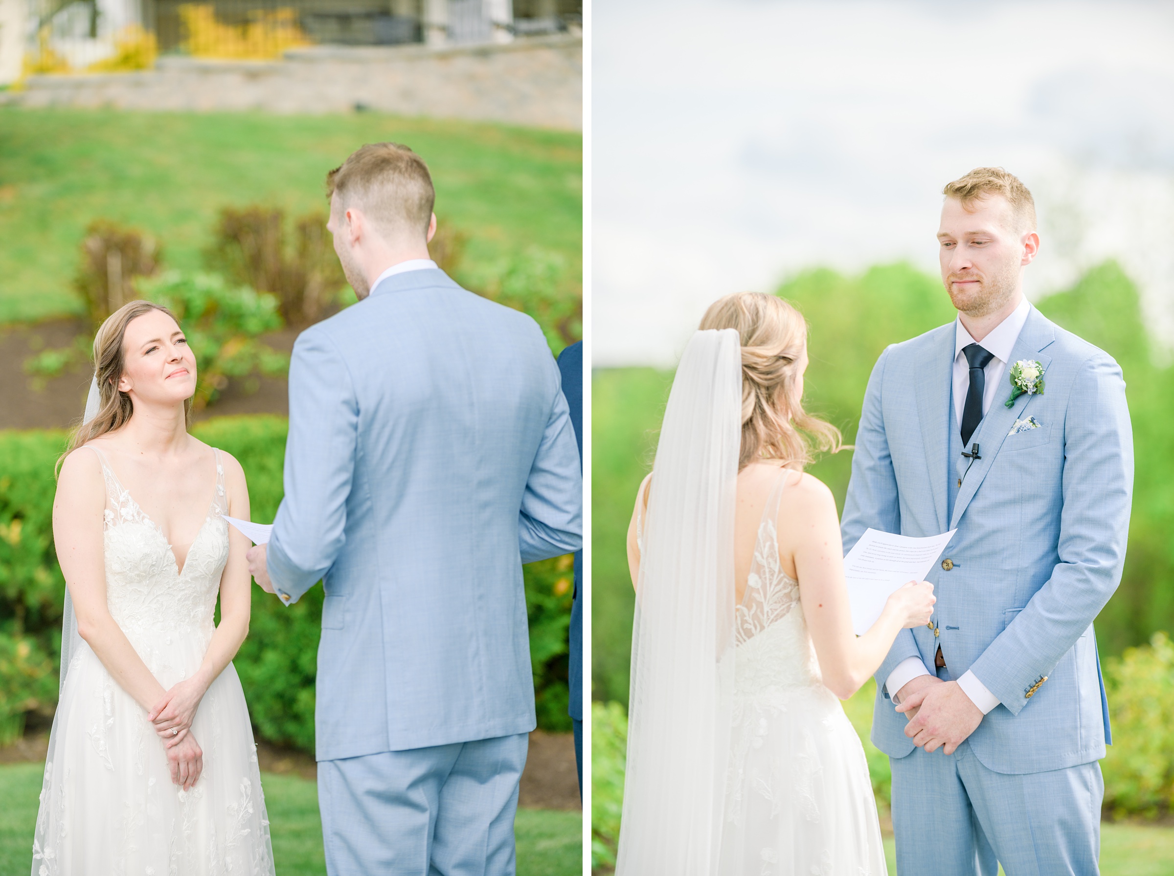 Light Blue Spring wedding day at Catoctin Hall at Musket Ridge Photographed by Baltimore Wedding Photographer Cait Kramer Photography