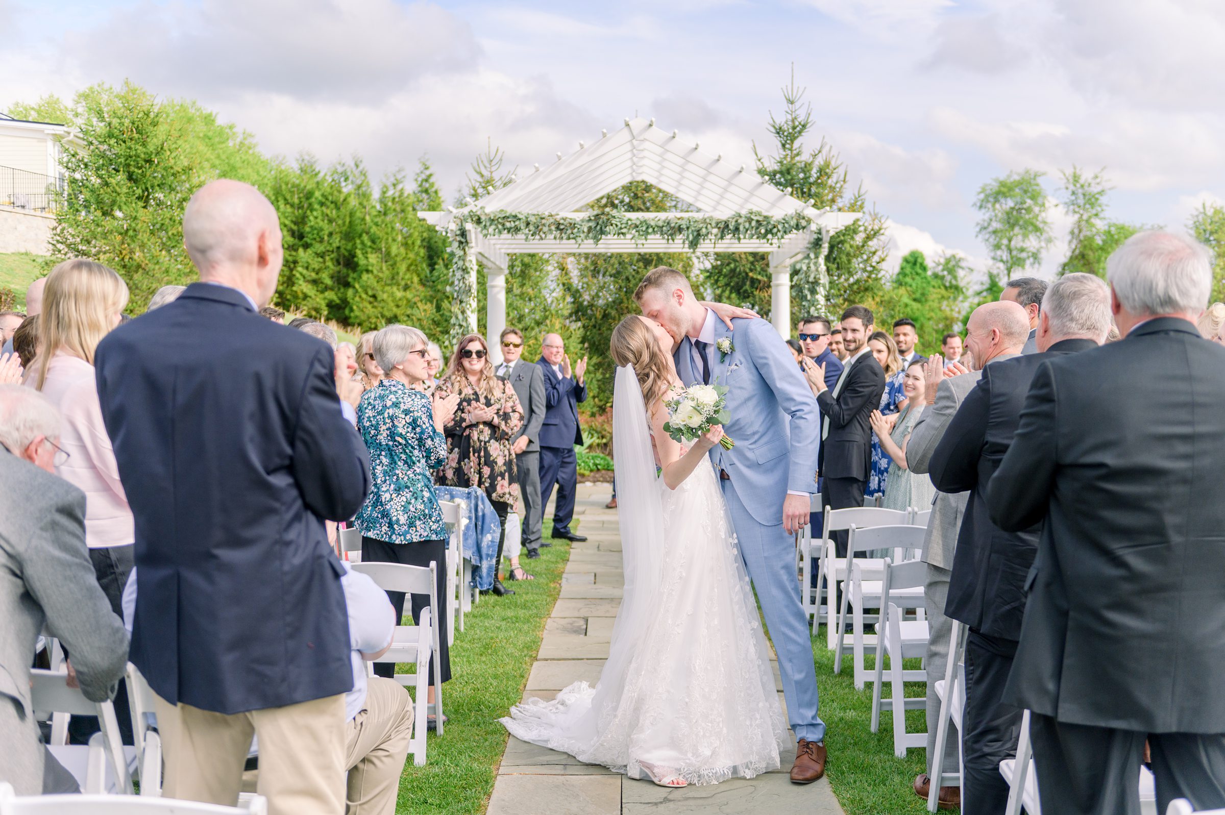 Light Blue Spring wedding day at Catoctin Hall at Musket Ridge Photographed by Baltimore Wedding Photographer Cait Kramer Photography