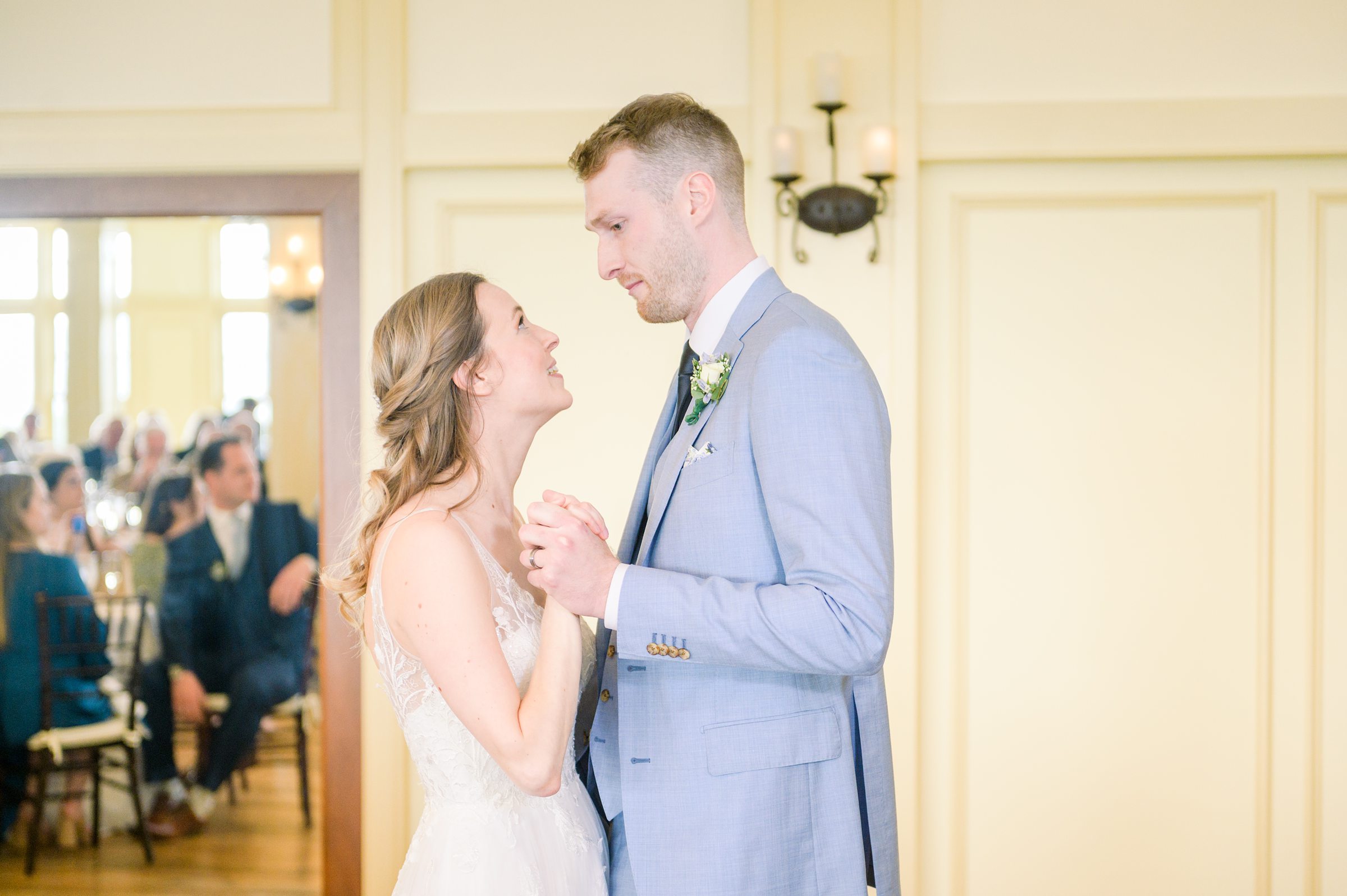 Light Blue Spring wedding day at Catoctin Hall at Musket Ridge Photographed by Baltimore Wedding Photographer Cait Kramer Photography