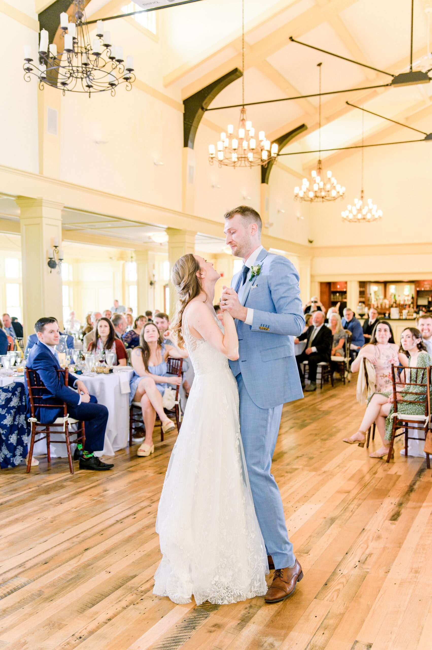 Light Blue Spring wedding day at Catoctin Hall at Musket Ridge Photographed by Baltimore Wedding Photographer Cait Kramer Photography