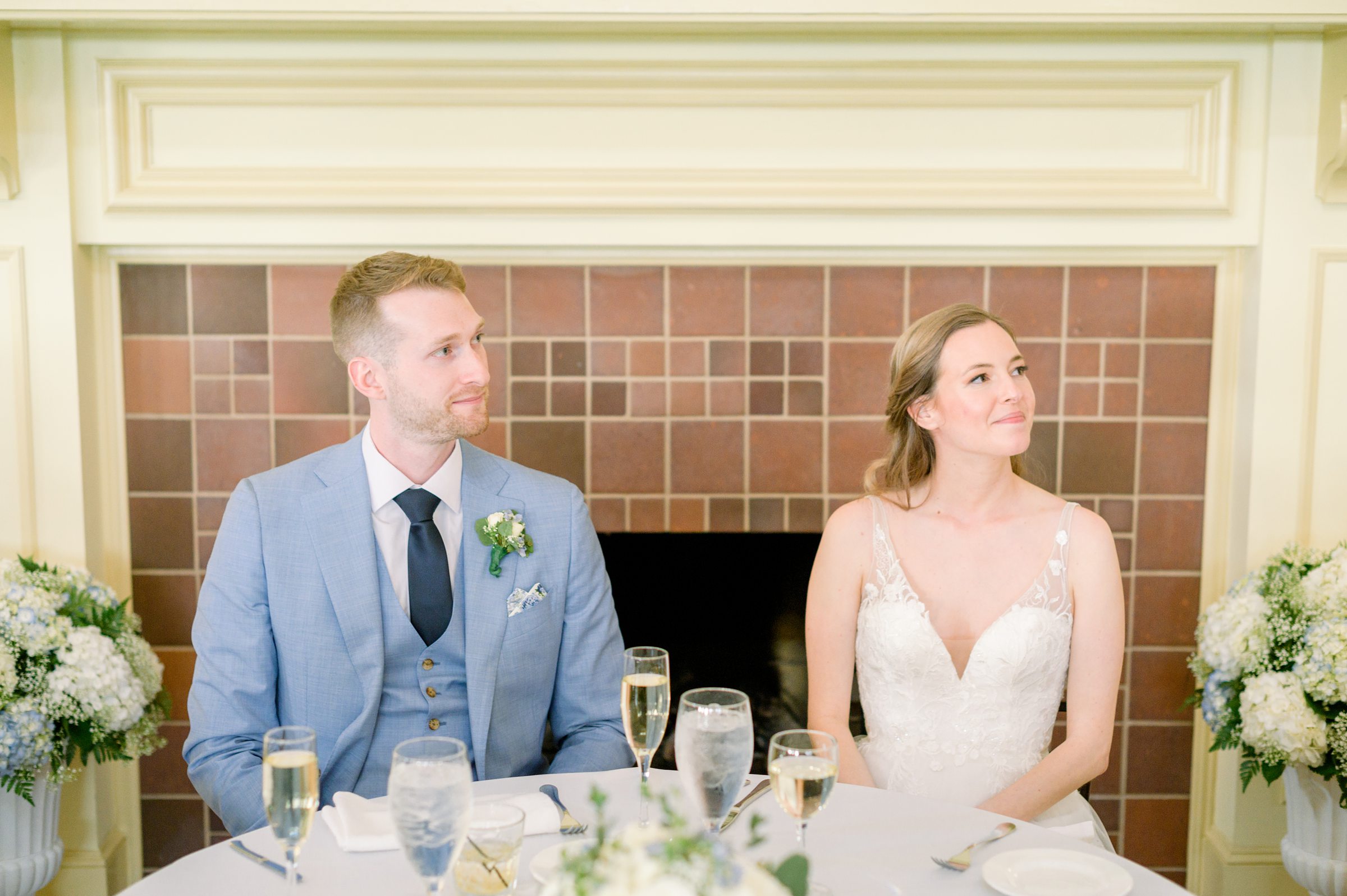 Light Blue Spring wedding day at Catoctin Hall at Musket Ridge Photographed by Baltimore Wedding Photographer Cait Kramer Photography