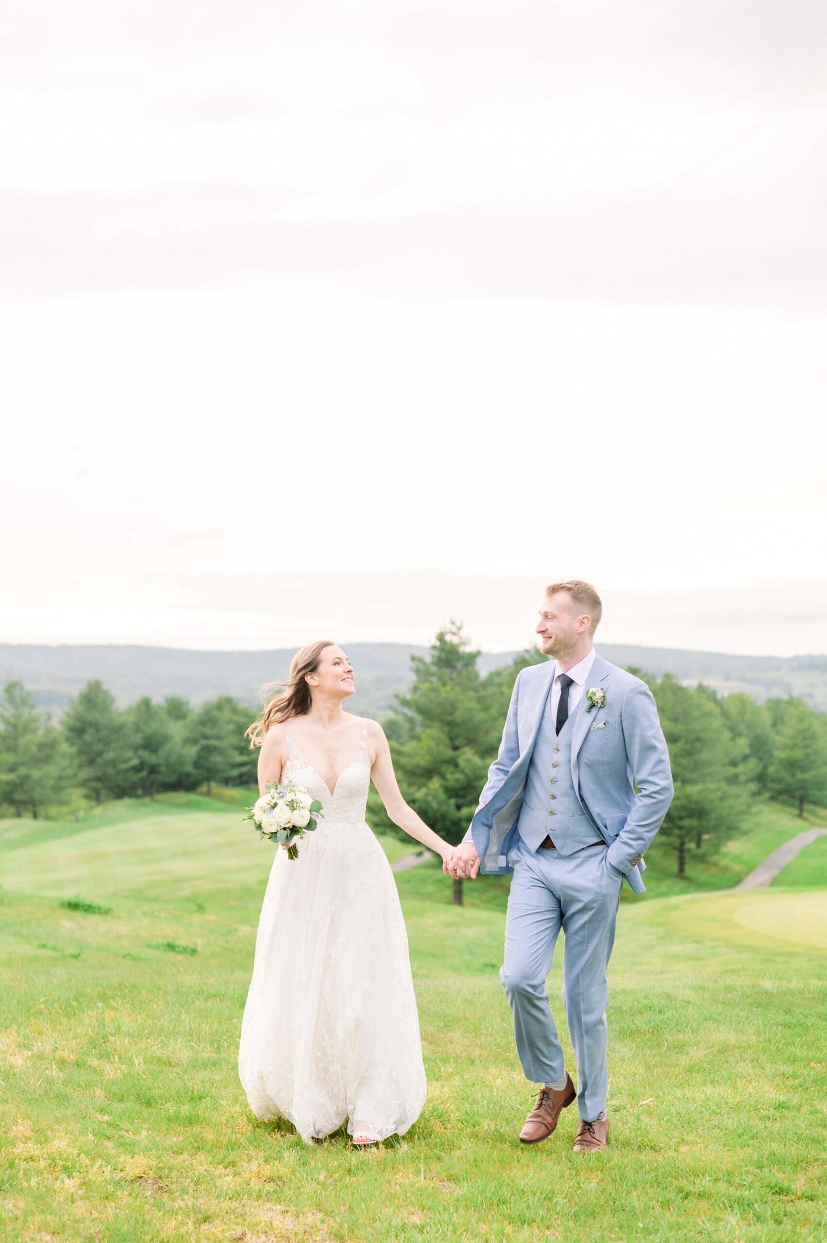 Light Blue Spring wedding day at Catoctin Hall at Musket Ridge Photographed by Baltimore Wedding Photographer Cait Kramer Photography