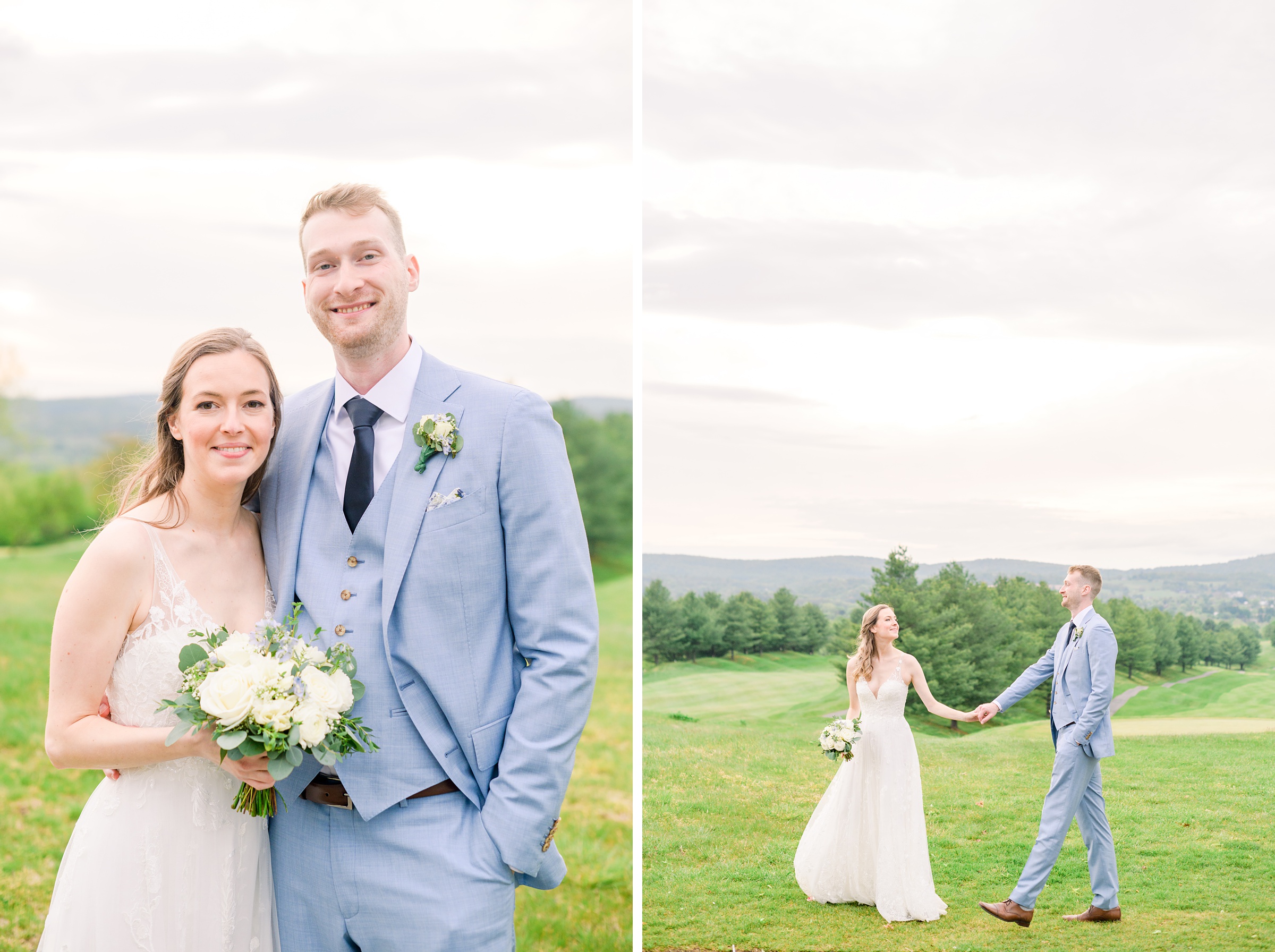 Light Blue Spring wedding day at Catoctin Hall at Musket Ridge Photographed by Baltimore Wedding Photographer Cait Kramer Photography