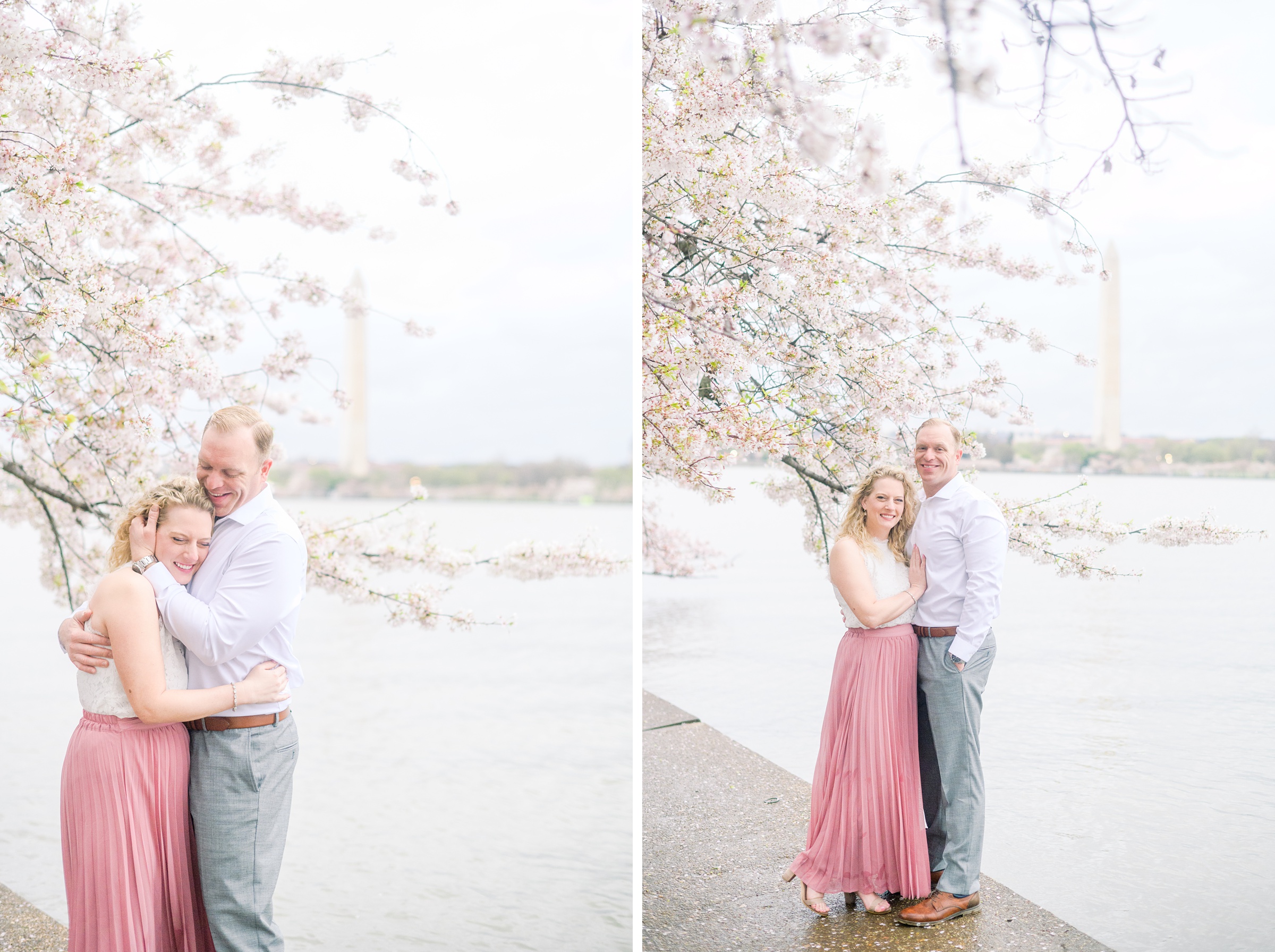 Portrait session at the Jefferson Memorial featuring the Washington DC Cherry Blossoms. Photographed by Baltimore Photographer Cait Kramer Photography