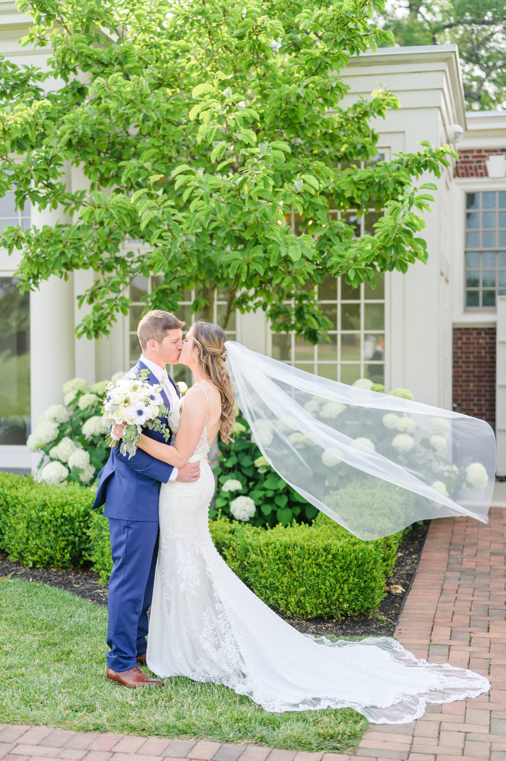 Silver Sage and Navy Summer wedding day at the Philadelphia Cricket Club Photographed by Baltimore Wedding Photographer Cait Kramer Photography