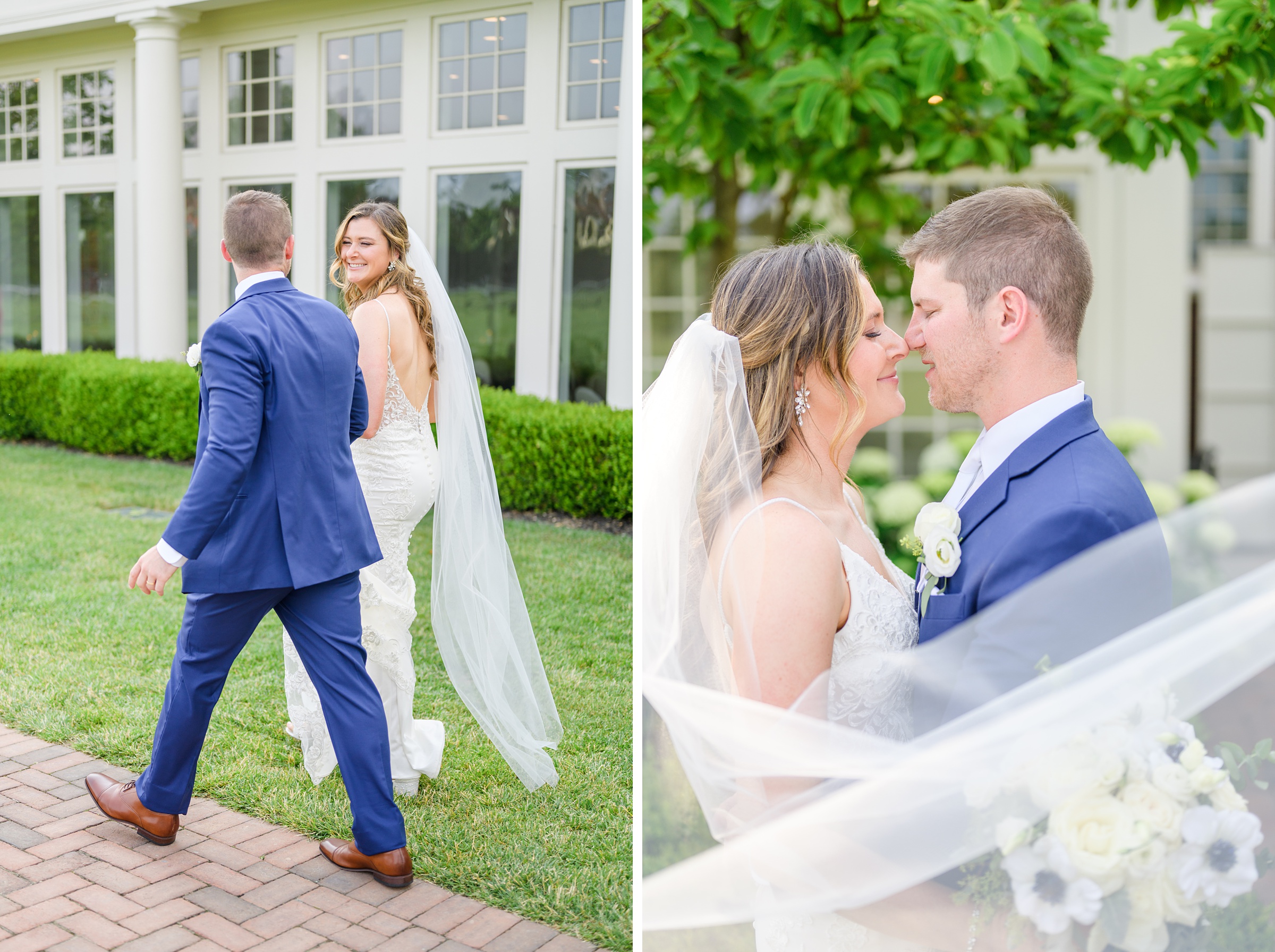 Silver Sage and Navy Summer wedding day at the Philadelphia Cricket Club Photographed by Baltimore Wedding Photographer Cait Kramer Photography