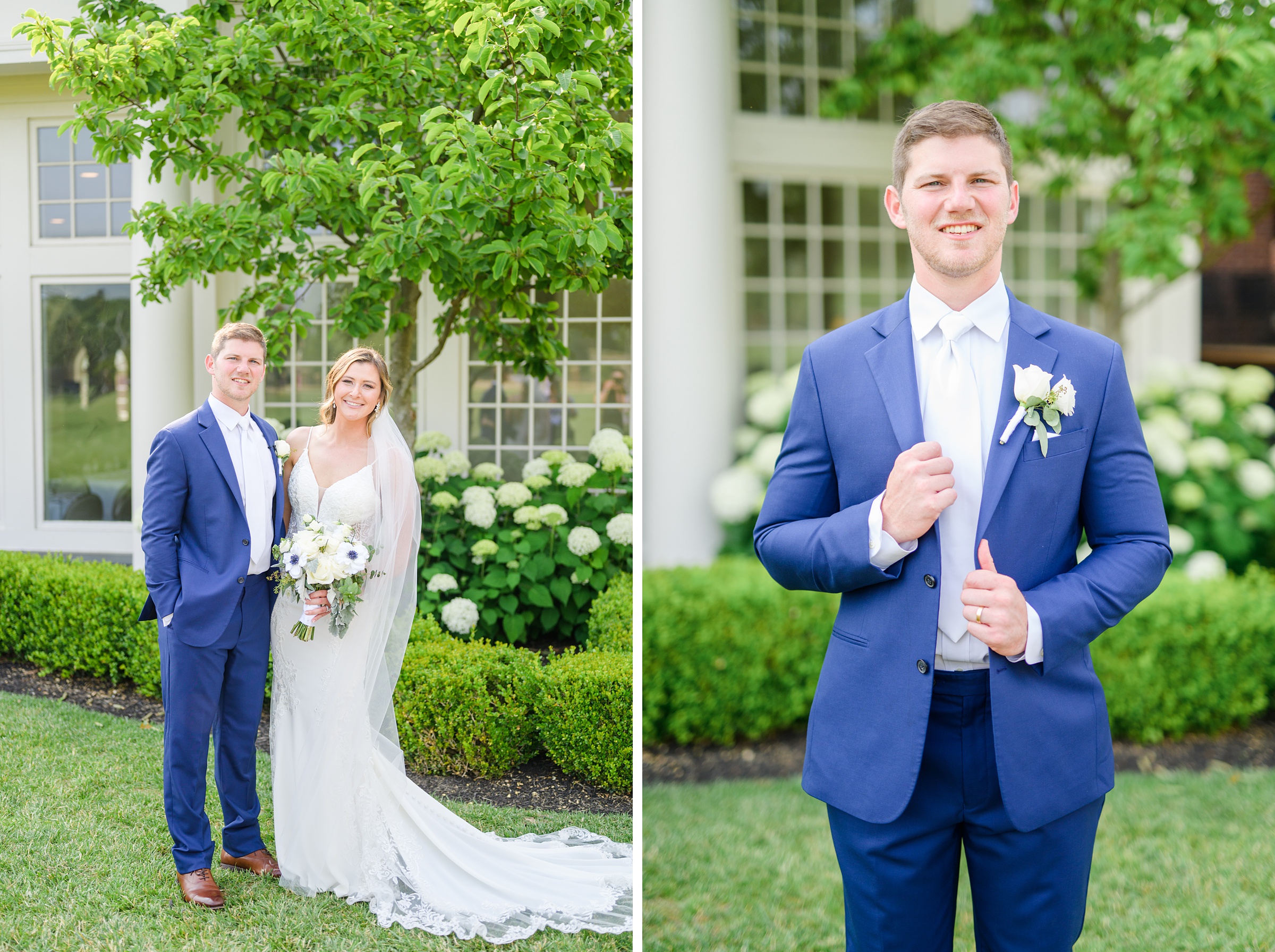 Silver Sage and Navy Summer wedding day at the Philadelphia Cricket Club Photographed by Baltimore Wedding Photographer Cait Kramer Photography