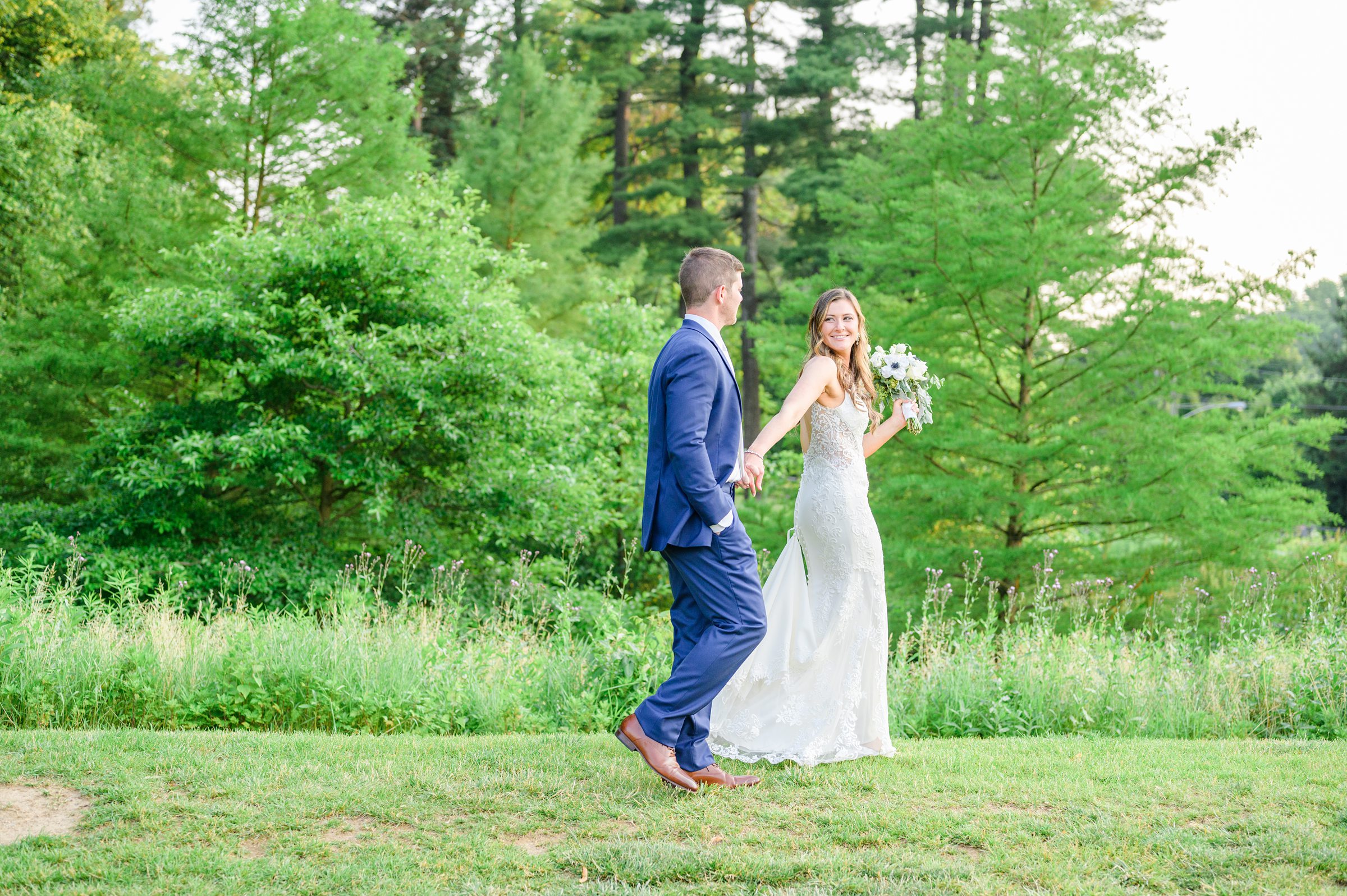 Silver Sage and Navy Summer wedding day at the Philadelphia Cricket Club Photographed by Baltimore Wedding Photographer Cait Kramer Photography