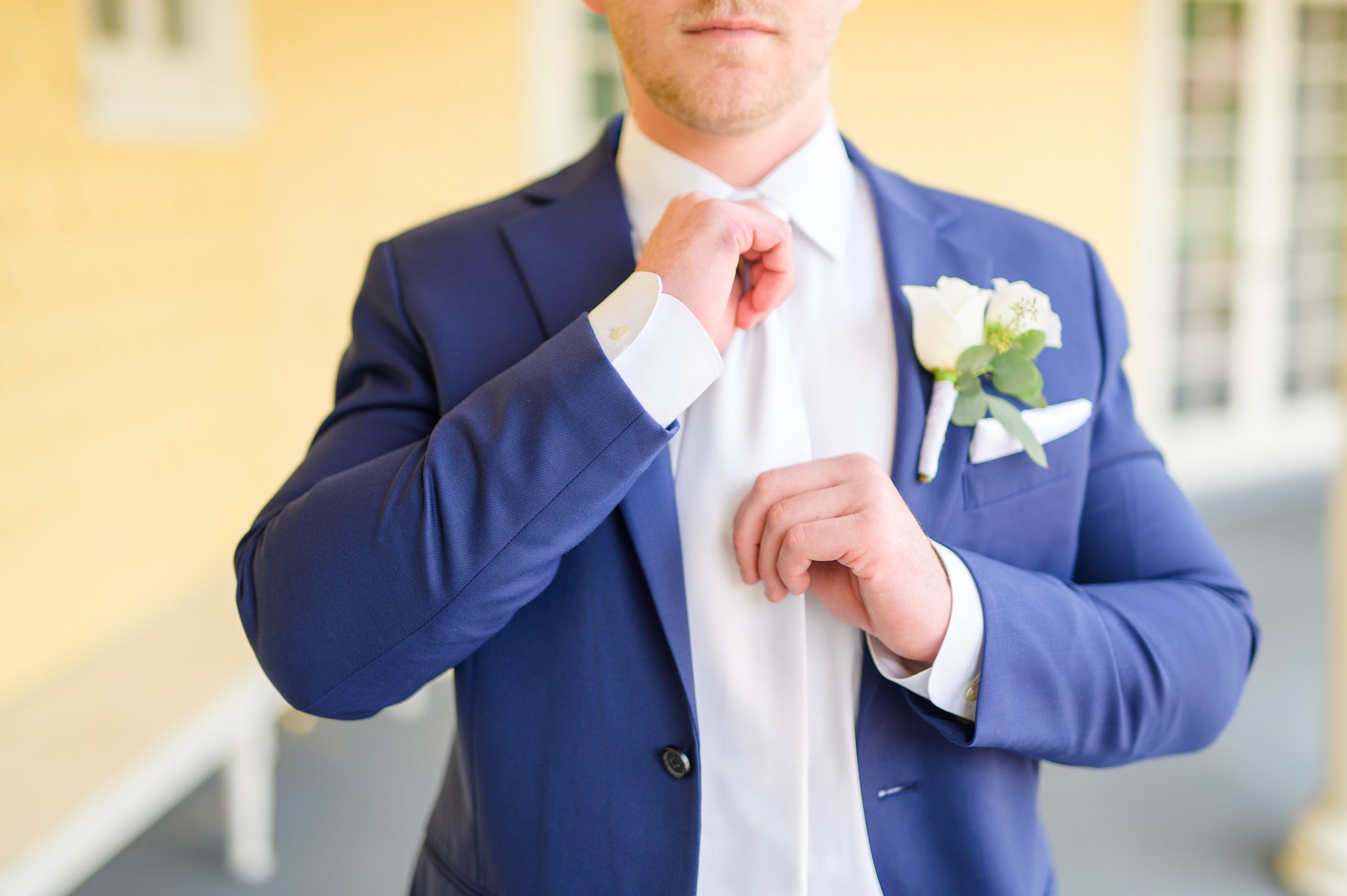 Silver Sage and Navy Summer wedding day at the Philadelphia Cricket Club Photographed by Baltimore Wedding Photographer Cait Kramer Photography