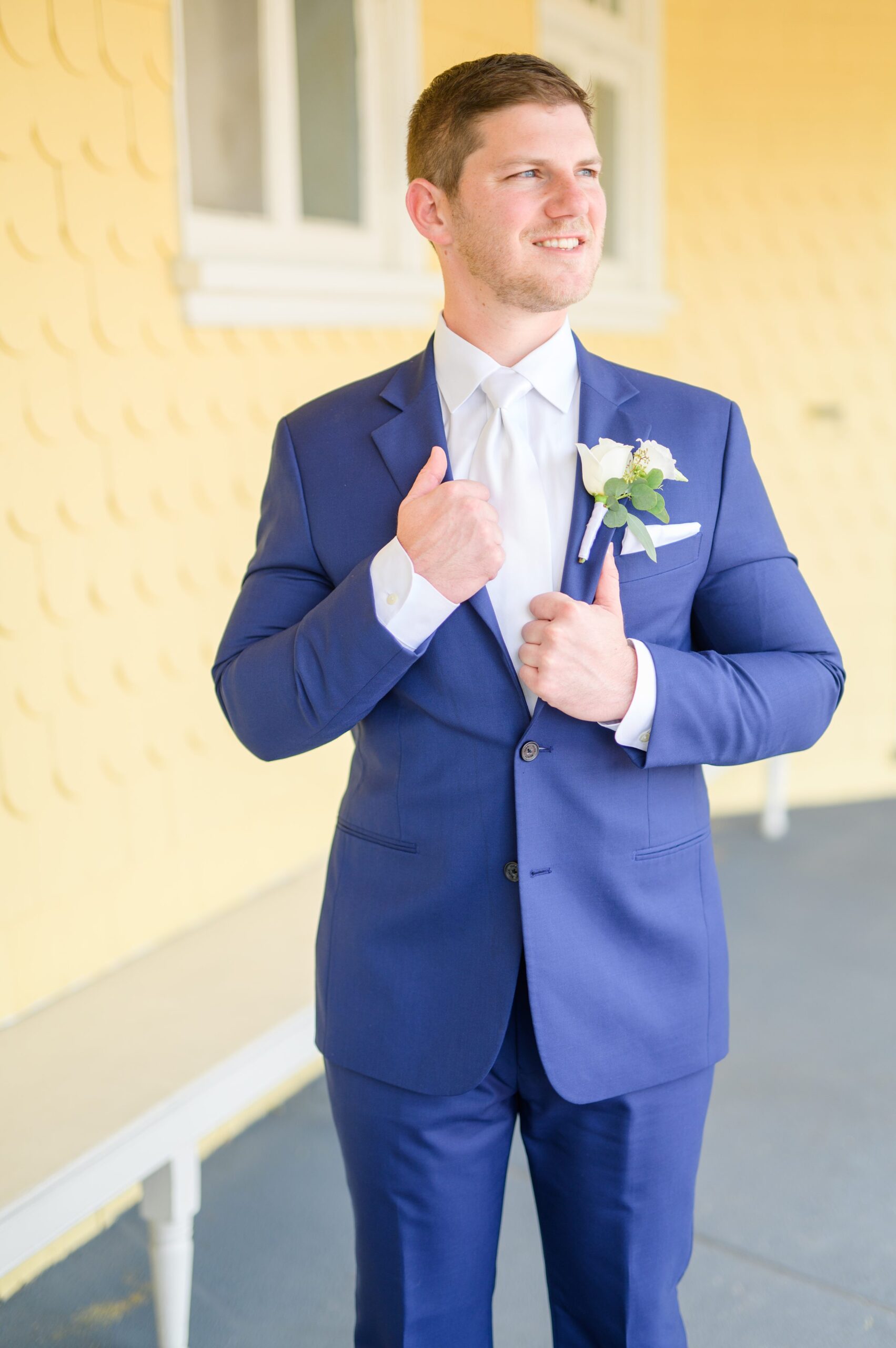 Silver Sage and Navy Summer wedding day at the Philadelphia Cricket Club Photographed by Baltimore Wedding Photographer Cait Kramer Photography