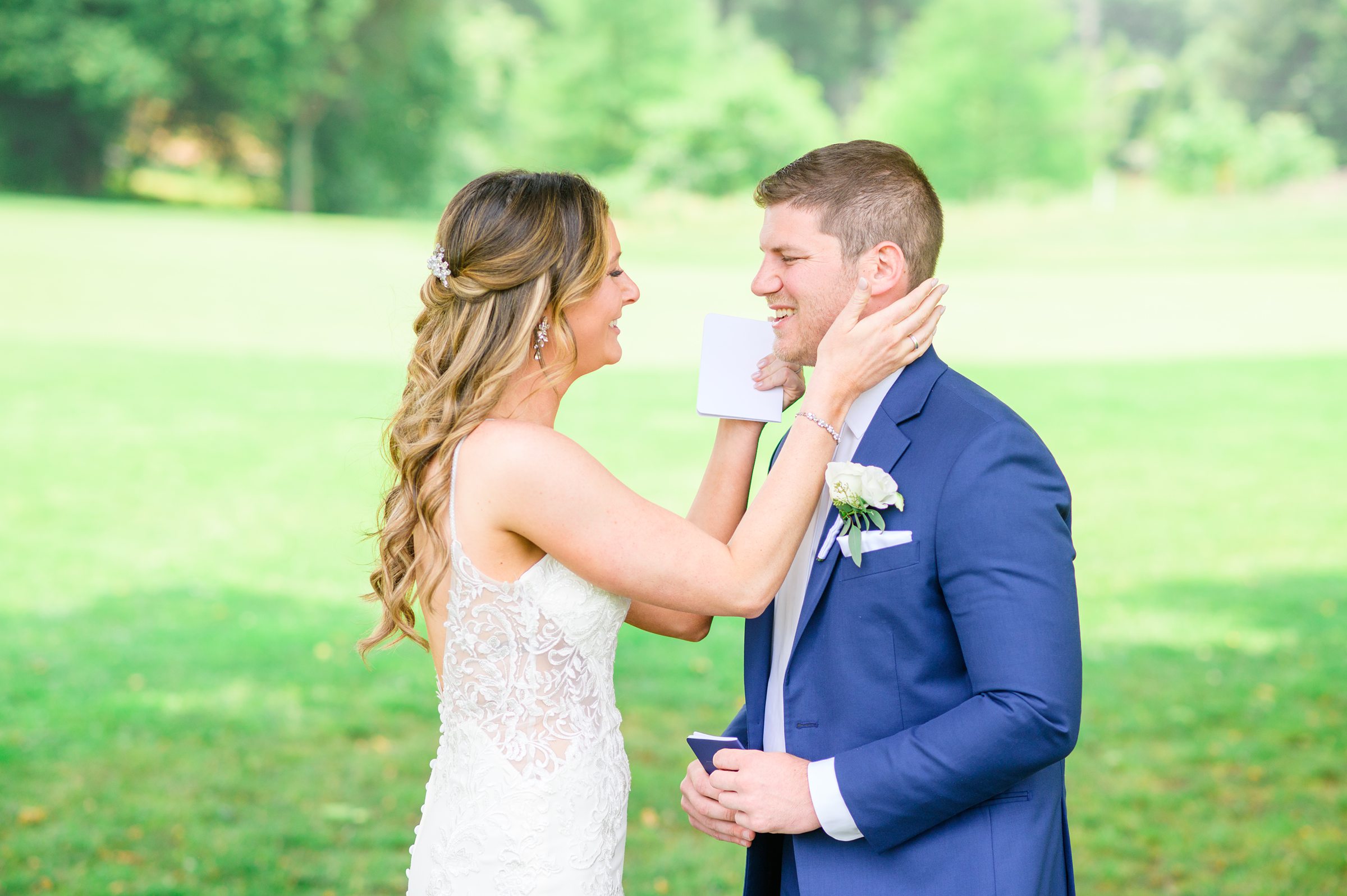 Silver Sage and Navy Summer wedding day at the Philadelphia Cricket Club Photographed by Baltimore Wedding Photographer Cait Kramer Photography