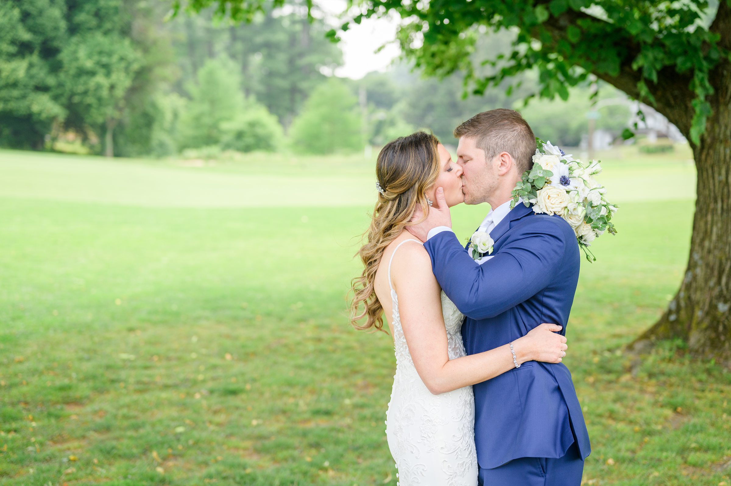 Silver Sage and Navy Summer wedding day at the Philadelphia Cricket Club Photographed by Baltimore Wedding Photographer Cait Kramer Photography