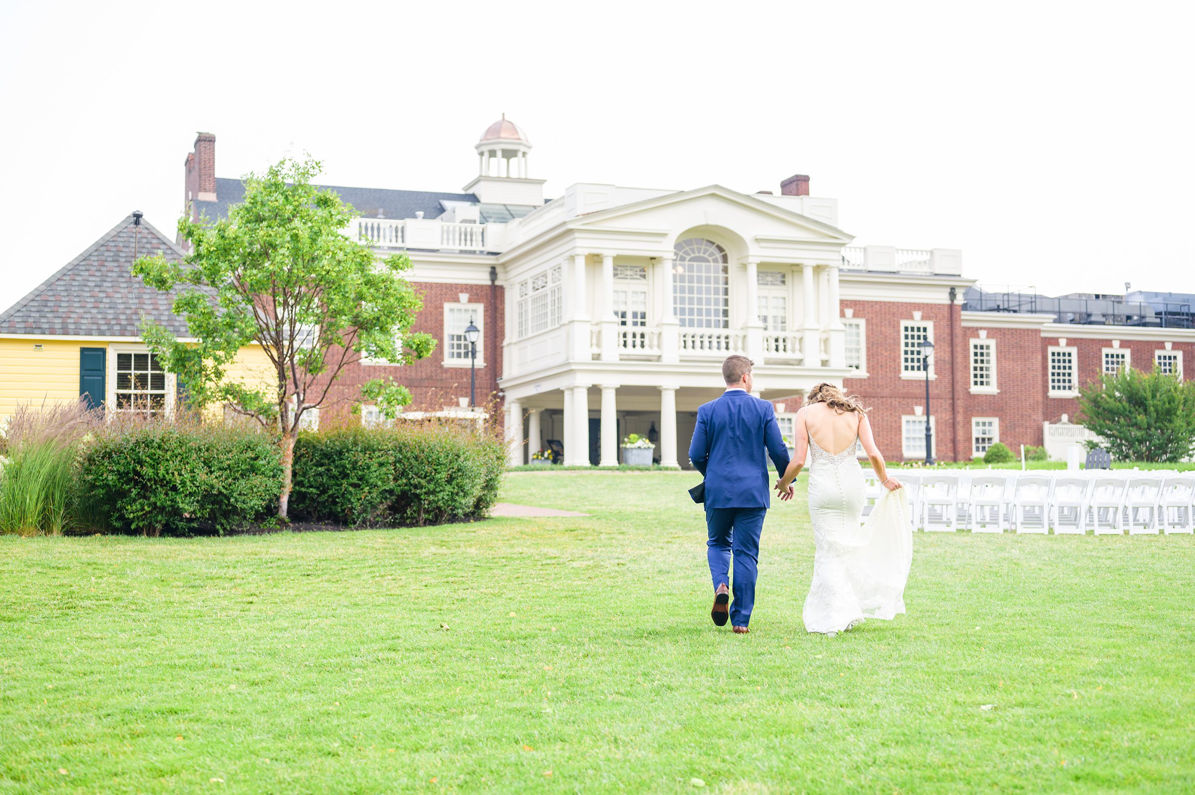 Silver Sage and Navy Summer wedding day at the Philadelphia Cricket Club Photographed by Baltimore Wedding Photographer Cait Kramer Photography