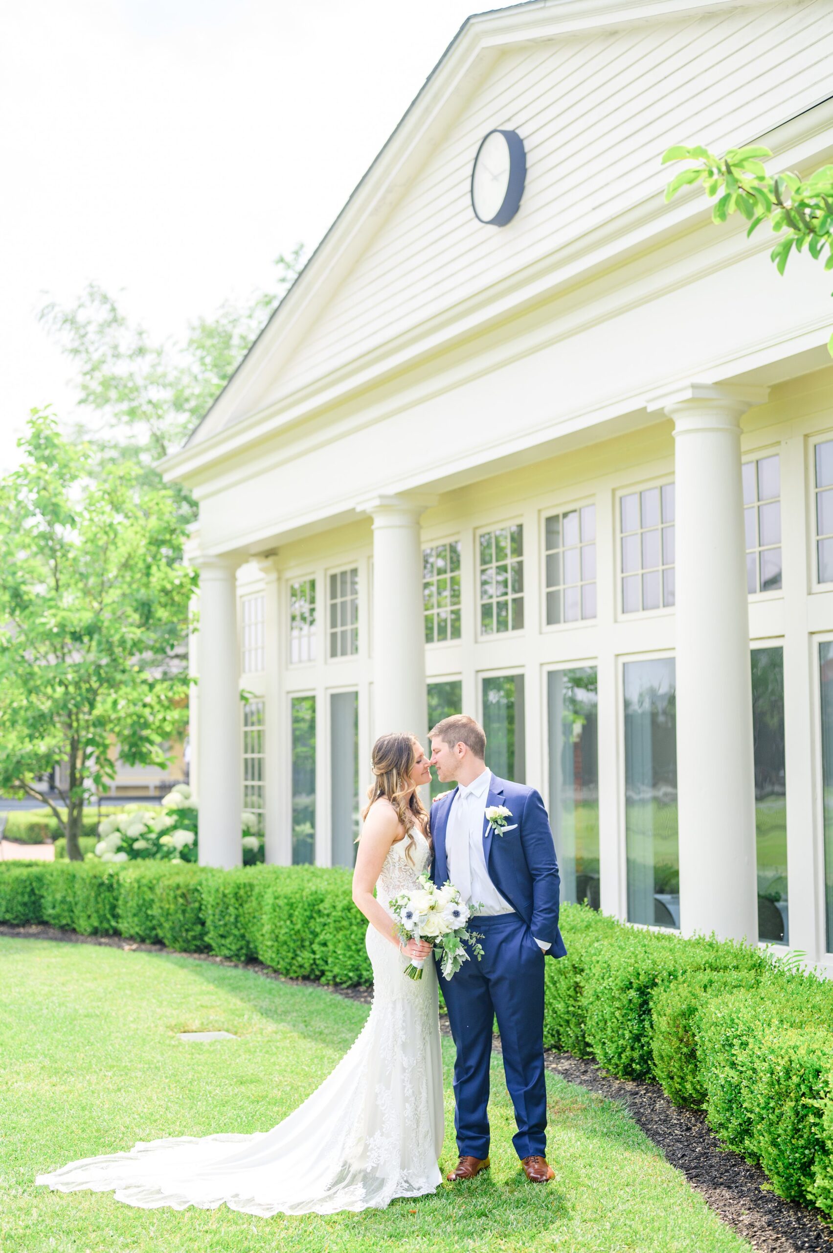 Silver Sage and Navy Summer wedding day at the Philadelphia Cricket Club Photographed by Baltimore Wedding Photographer Cait Kramer Photography