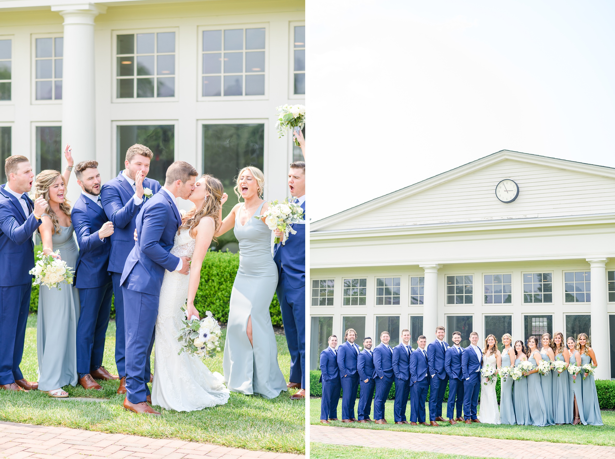 Silver Sage and Navy Summer wedding day at the Philadelphia Cricket Club Photographed by Baltimore Wedding Photographer Cait Kramer Photography