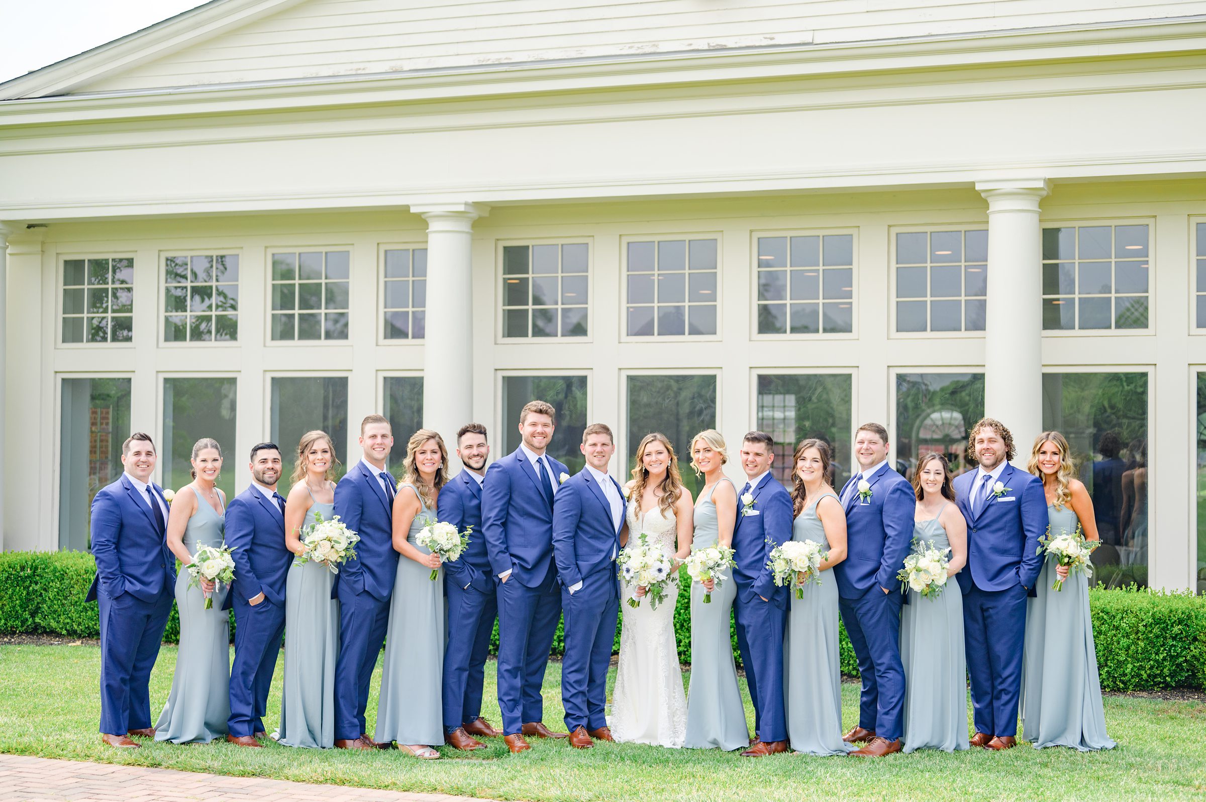 Silver Sage and Navy Summer wedding day at the Philadelphia Cricket Club Photographed by Baltimore Wedding Photographer Cait Kramer Photography