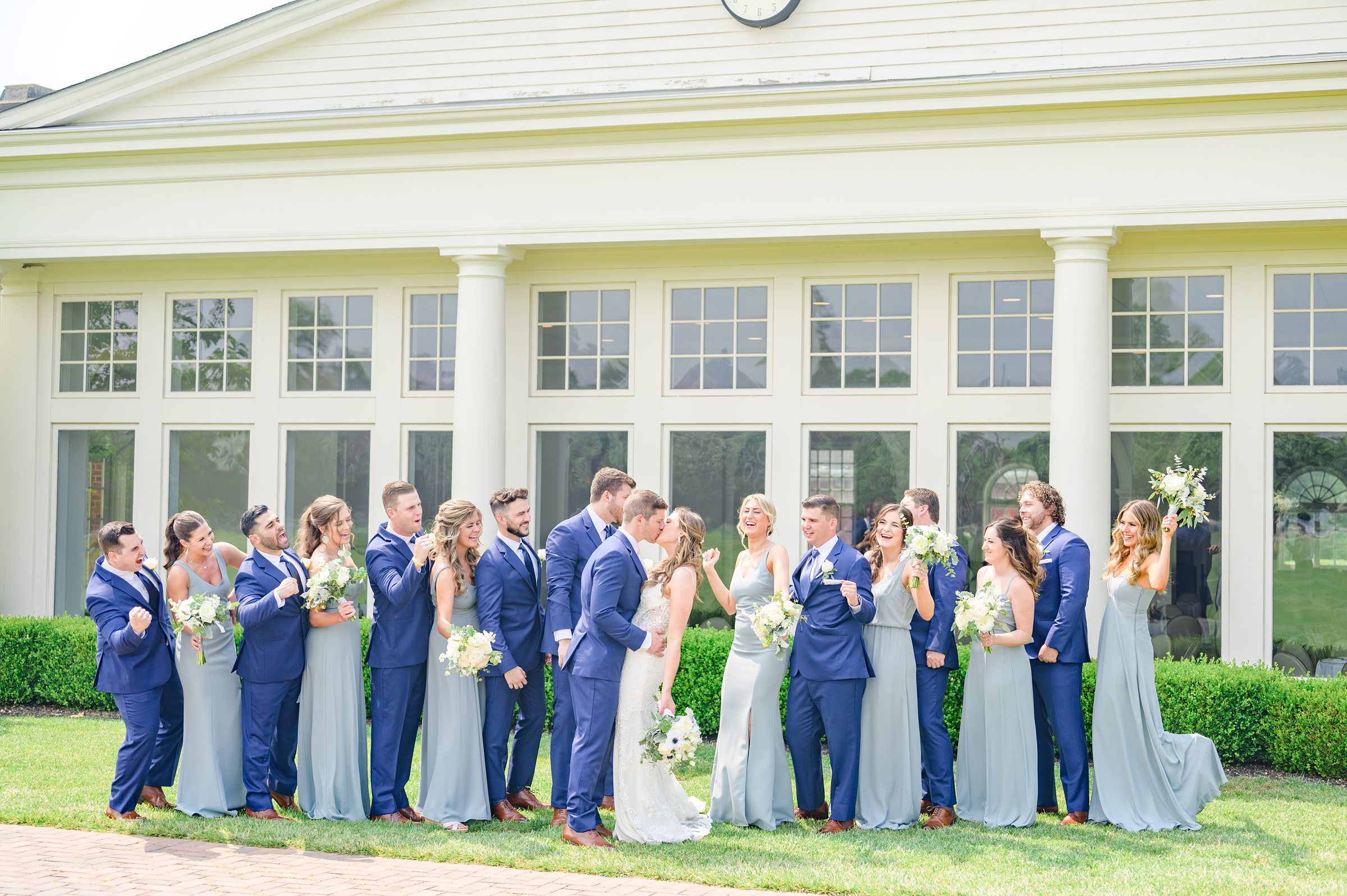 Silver Sage and Navy Summer wedding day at the Philadelphia Cricket Club Photographed by Baltimore Wedding Photographer Cait Kramer Photography