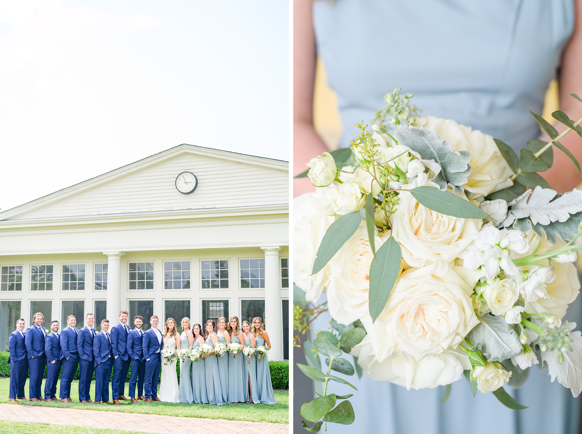 Silver Sage and Navy Summer wedding day at the Philadelphia Cricket Club Photographed by Baltimore Wedding Photographer Cait Kramer Photography