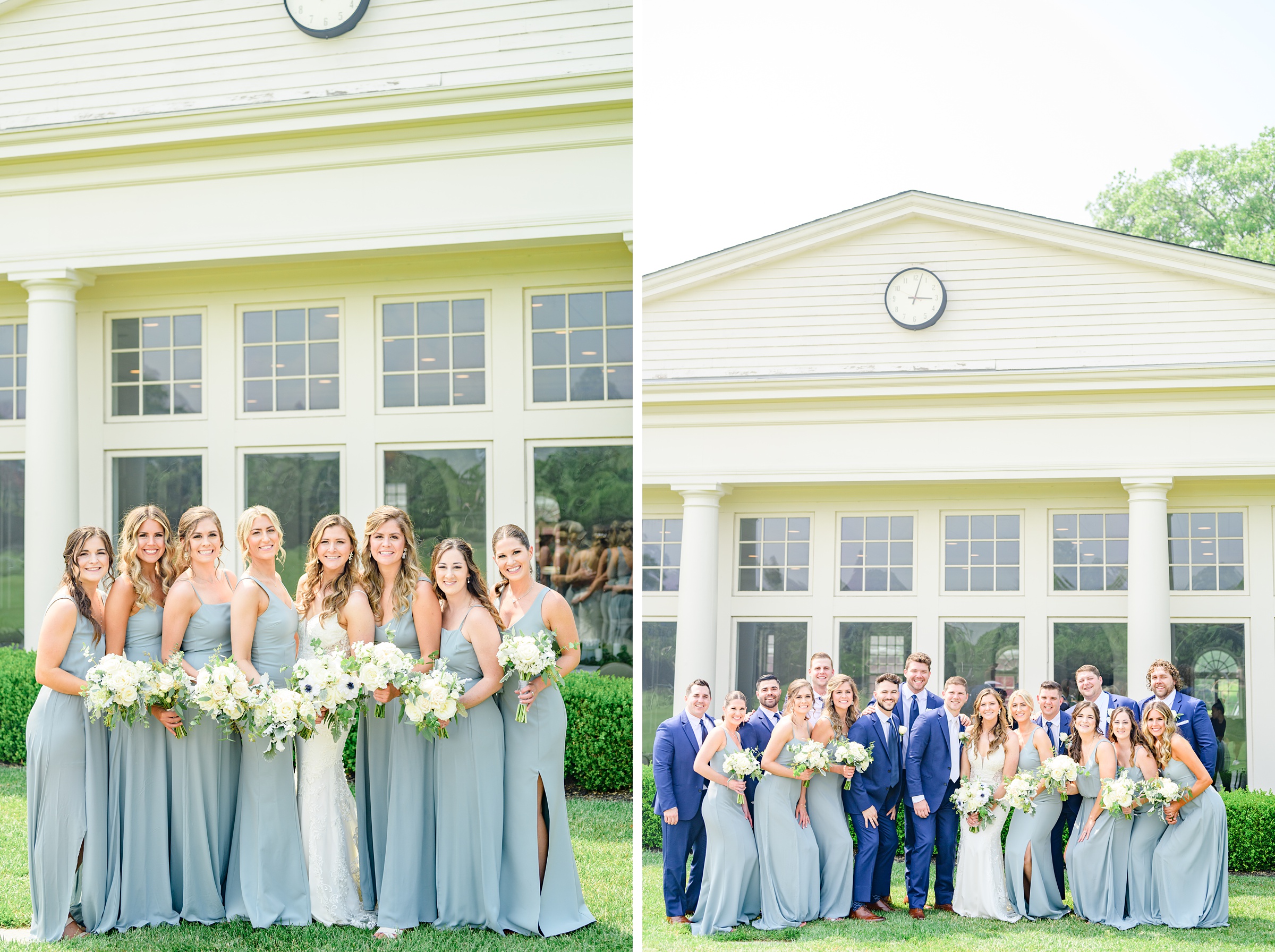 Silver Sage and Navy Summer wedding day at the Philadelphia Cricket Club Photographed by Baltimore Wedding Photographer Cait Kramer Photography