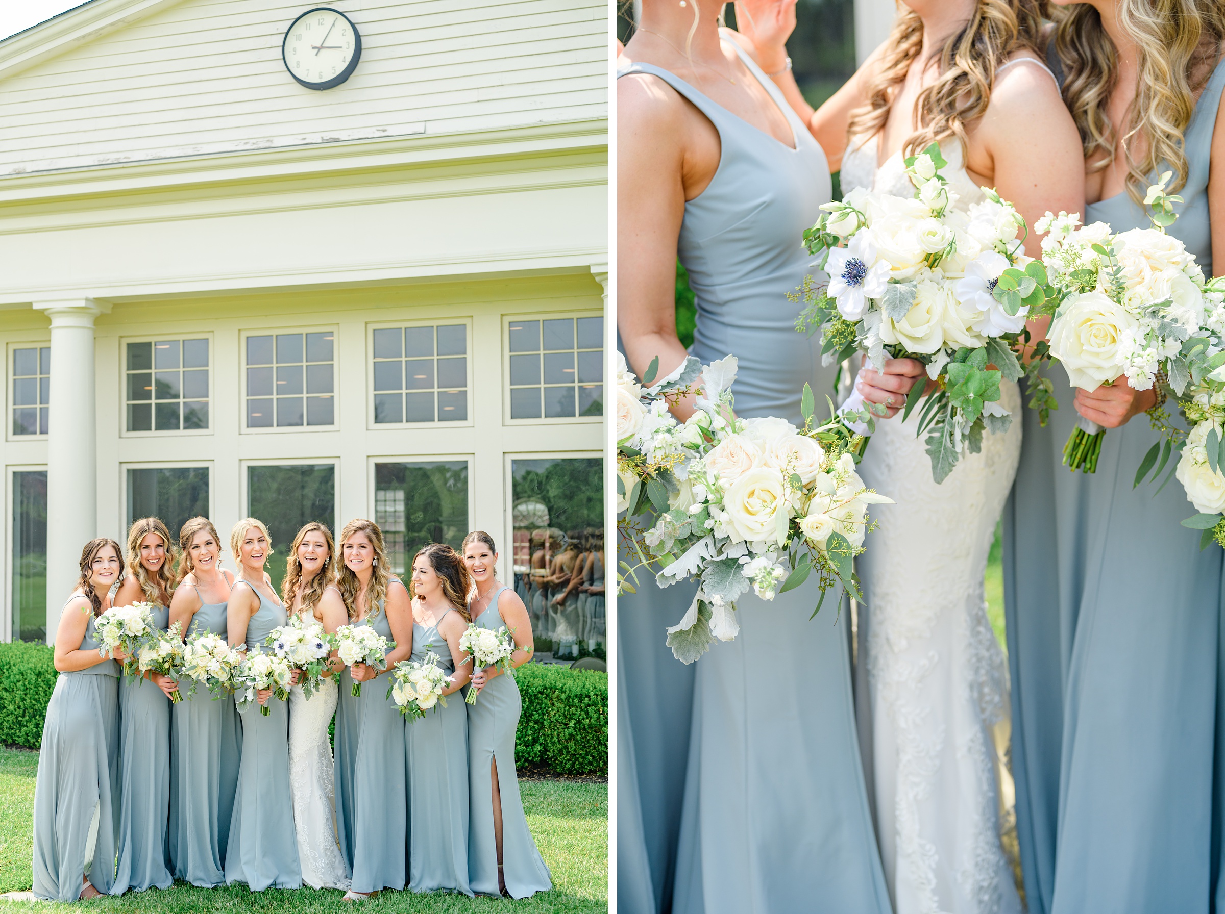 Silver Sage and Navy Summer wedding day at the Philadelphia Cricket Club Photographed by Baltimore Wedding Photographer Cait Kramer Photography