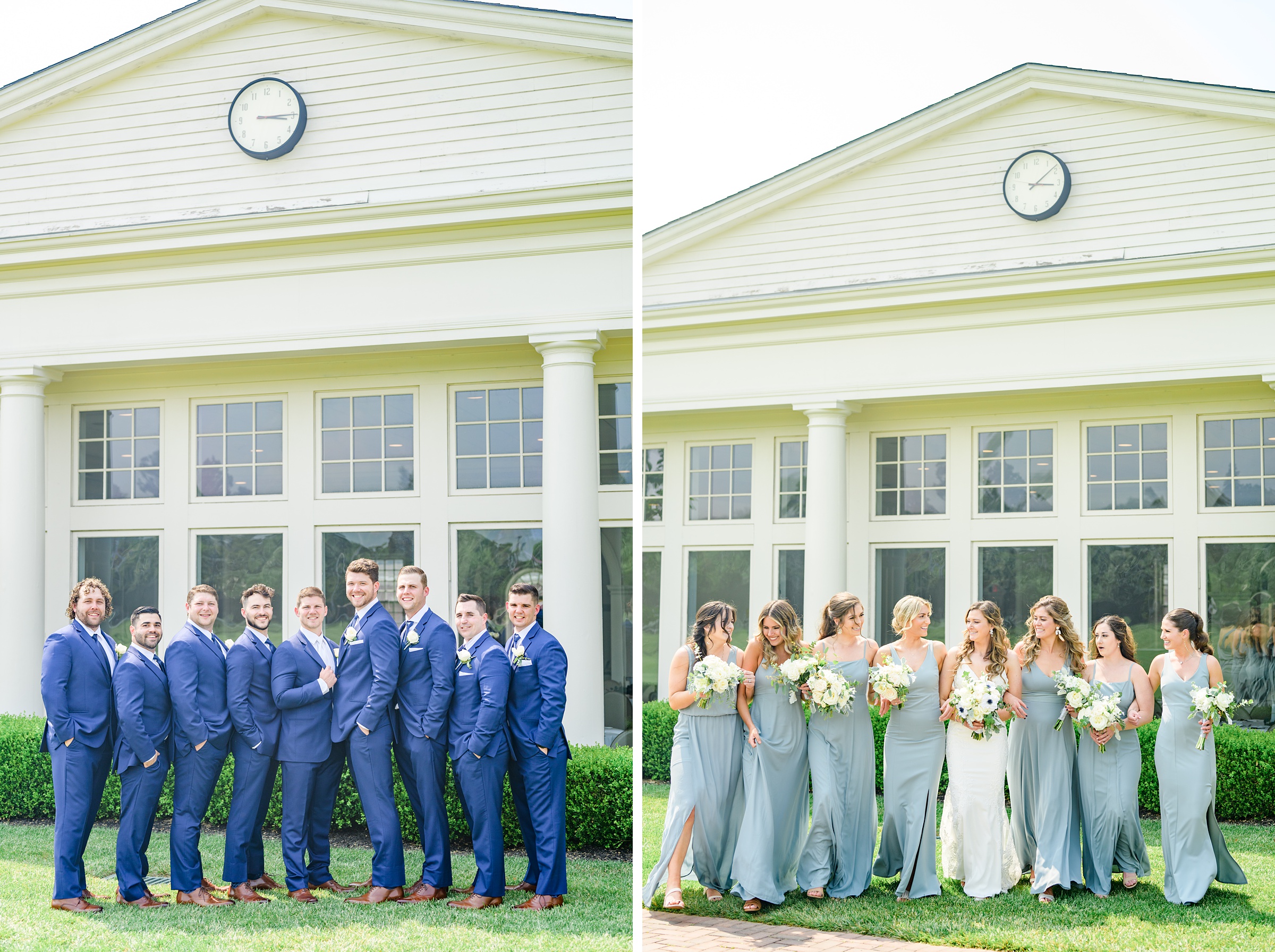 Silver Sage and Navy Summer wedding day at the Philadelphia Cricket Club Photographed by Baltimore Wedding Photographer Cait Kramer Photography