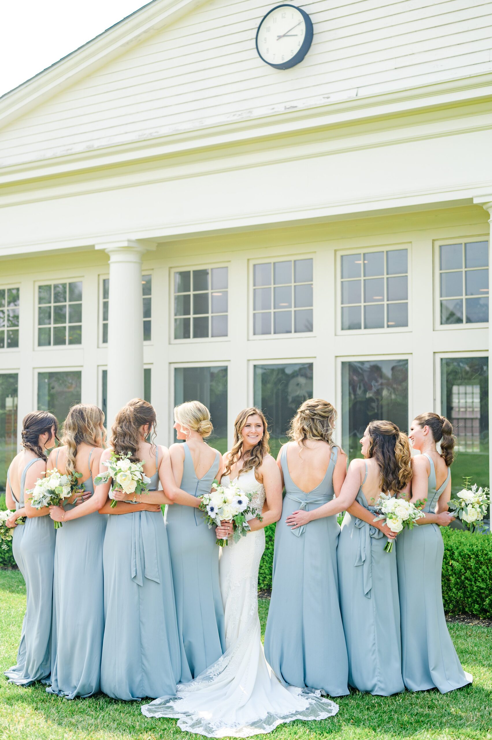 Silver Sage and Navy Summer wedding day at the Philadelphia Cricket Club Photographed by Baltimore Wedding Photographer Cait Kramer Photography