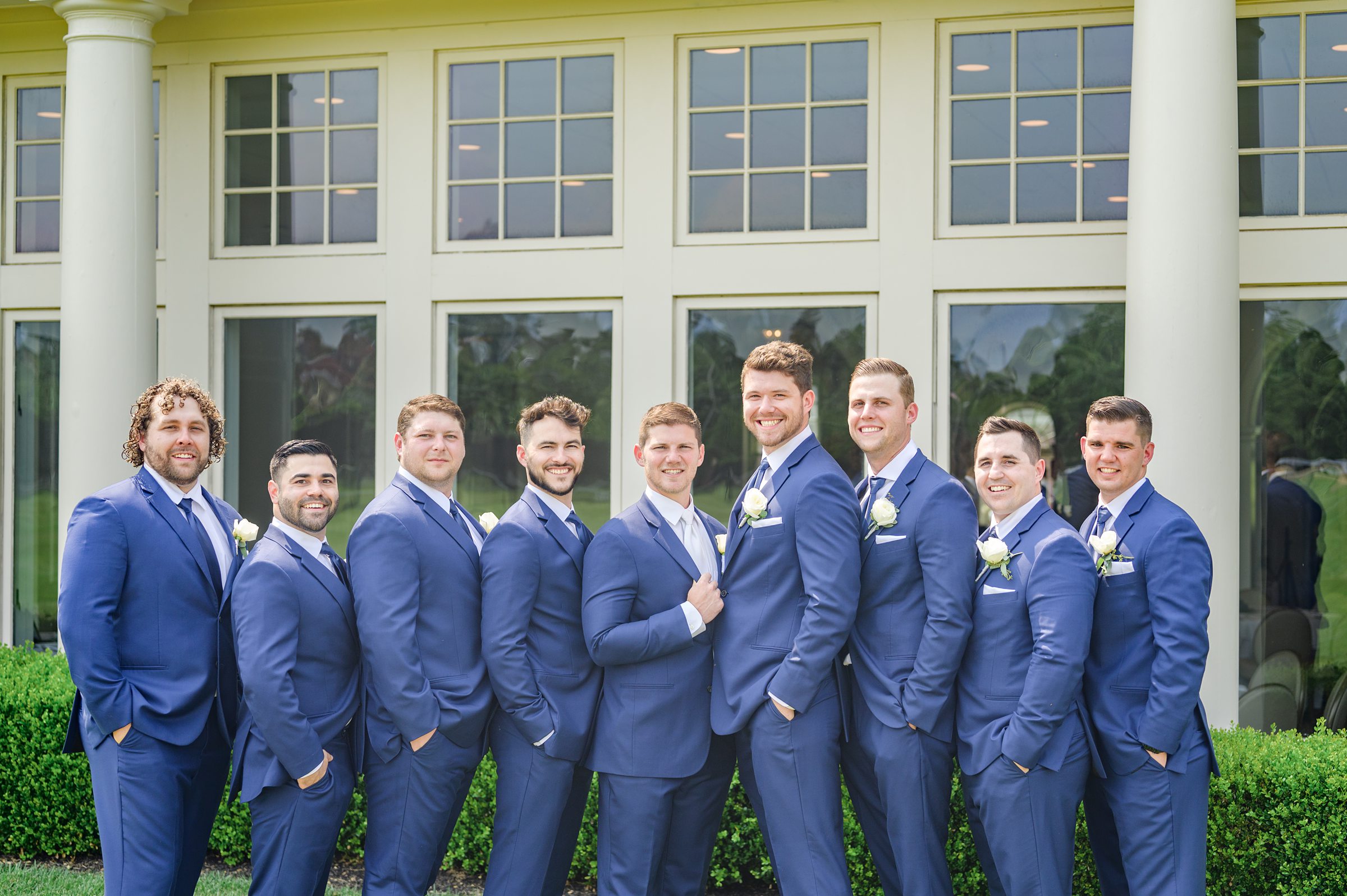 Silver Sage and Navy Summer wedding day at the Philadelphia Cricket Club Photographed by Baltimore Wedding Photographer Cait Kramer Photography