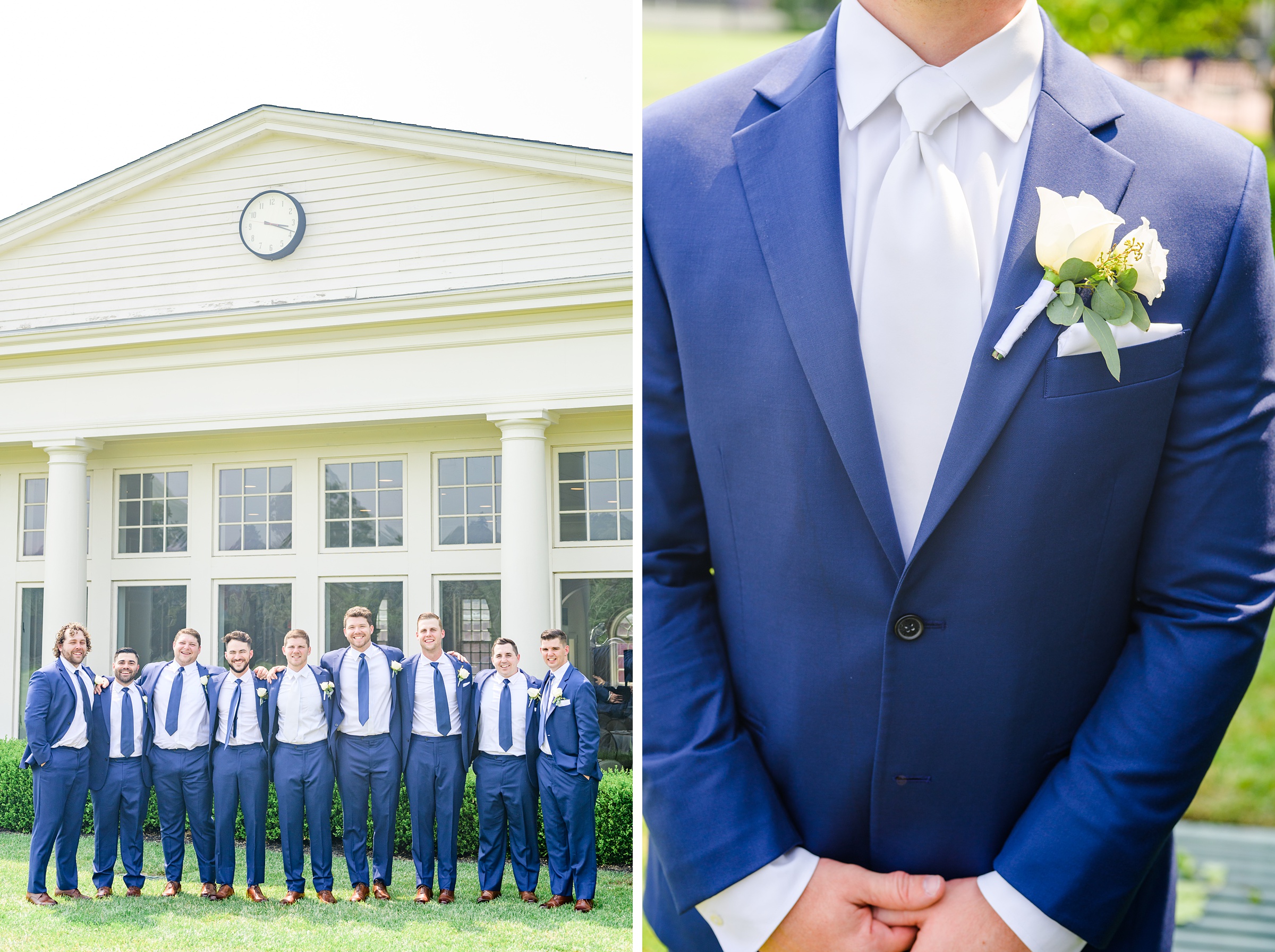 Silver Sage and Navy Summer wedding day at the Philadelphia Cricket Club Photographed by Baltimore Wedding Photographer Cait Kramer Photography