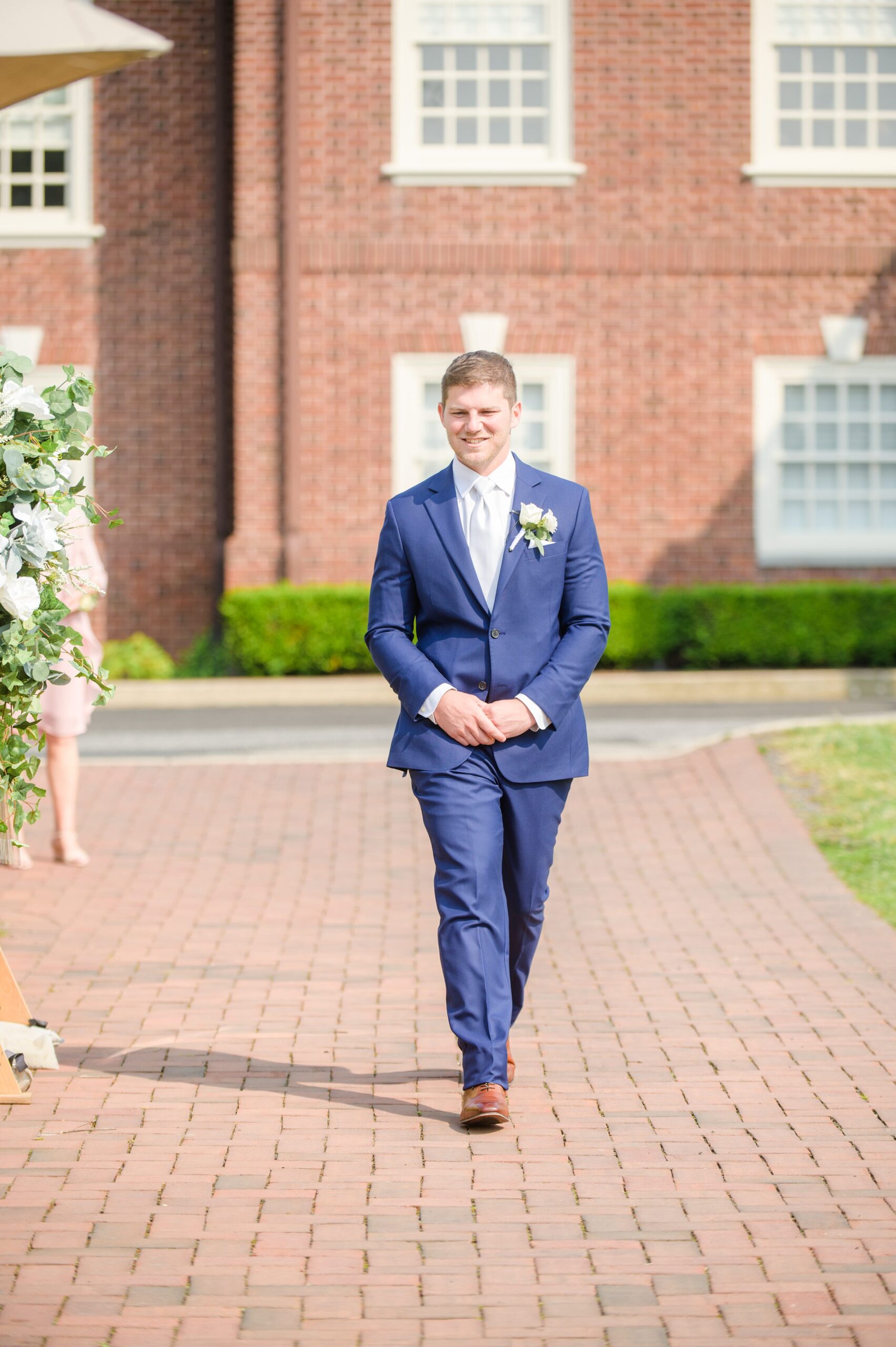 Silver Sage and Navy Summer wedding day at the Philadelphia Cricket Club Photographed by Baltimore Wedding Photographer Cait Kramer Photography