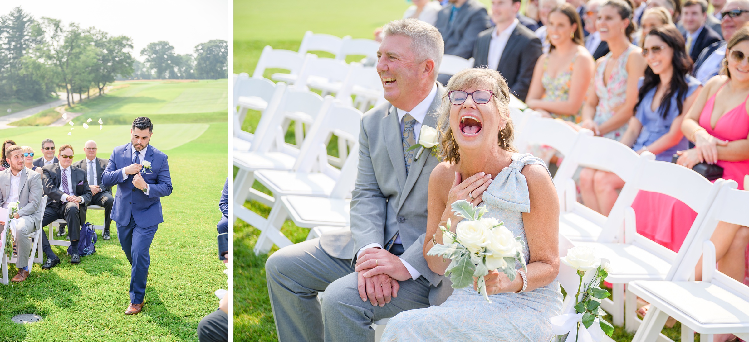 Silver Sage and Navy Summer wedding day at the Philadelphia Cricket Club Photographed by Baltimore Wedding Photographer Cait Kramer Photography