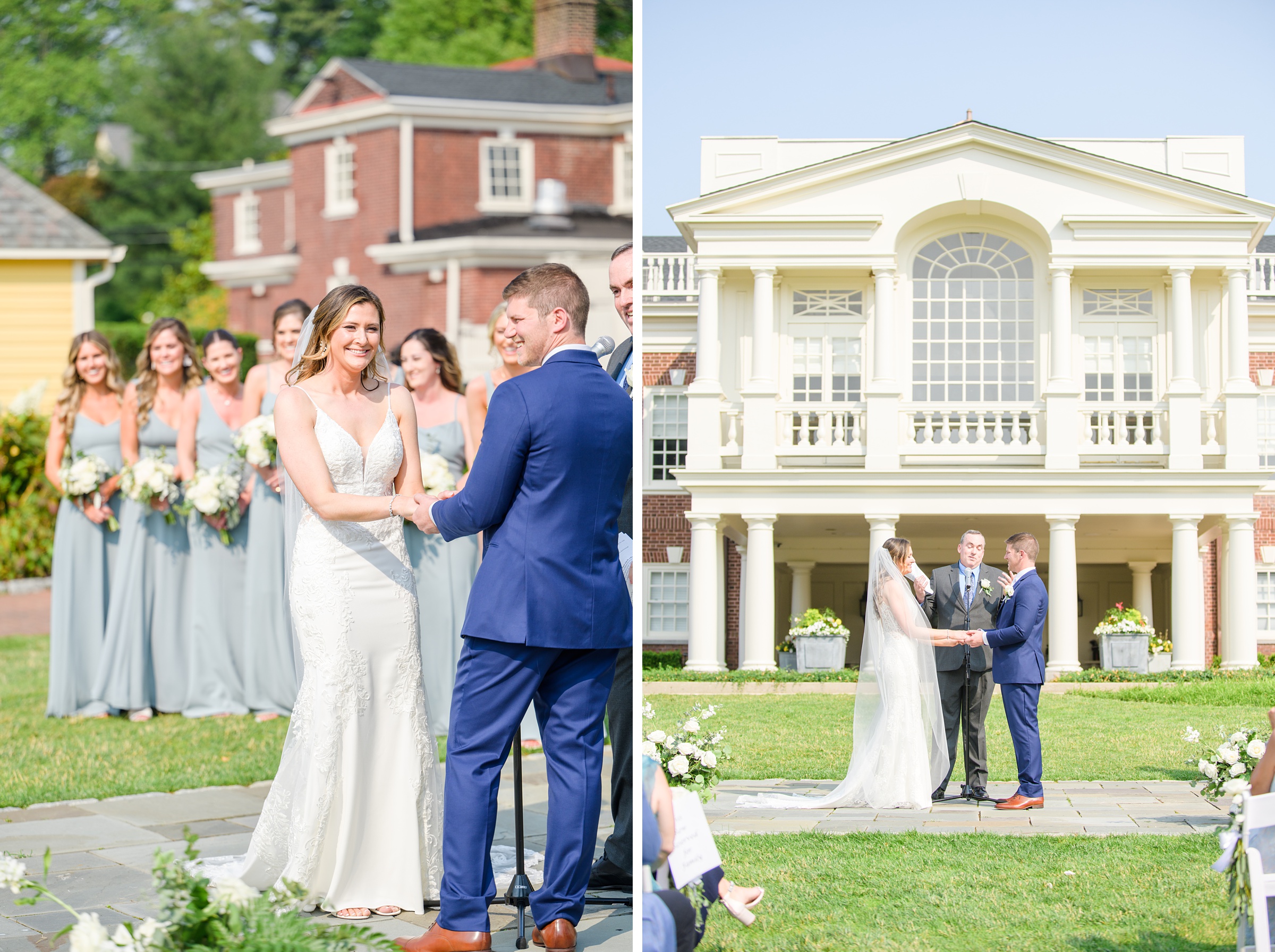 Silver Sage and Navy Summer wedding day at the Philadelphia Cricket Club Photographed by Baltimore Wedding Photographer Cait Kramer Photography