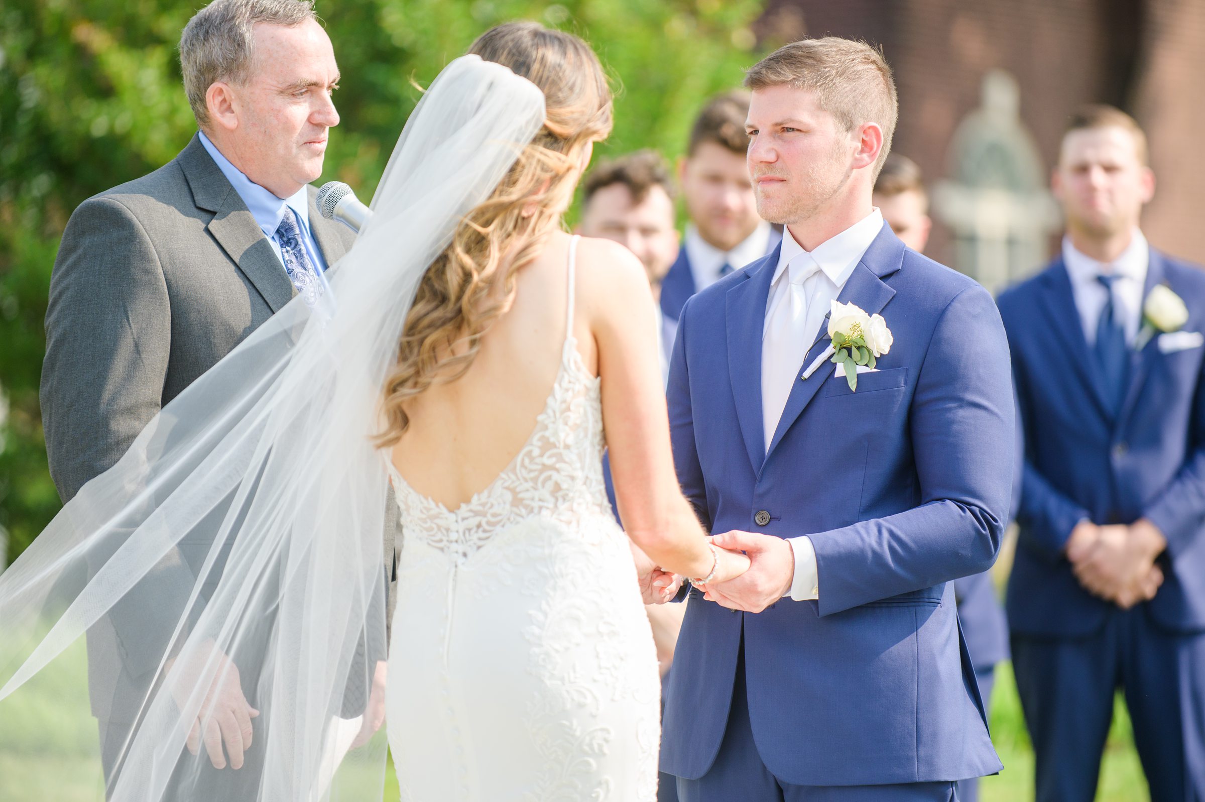 Silver Sage and Navy Summer wedding day at the Philadelphia Cricket Club Photographed by Baltimore Wedding Photographer Cait Kramer Photography