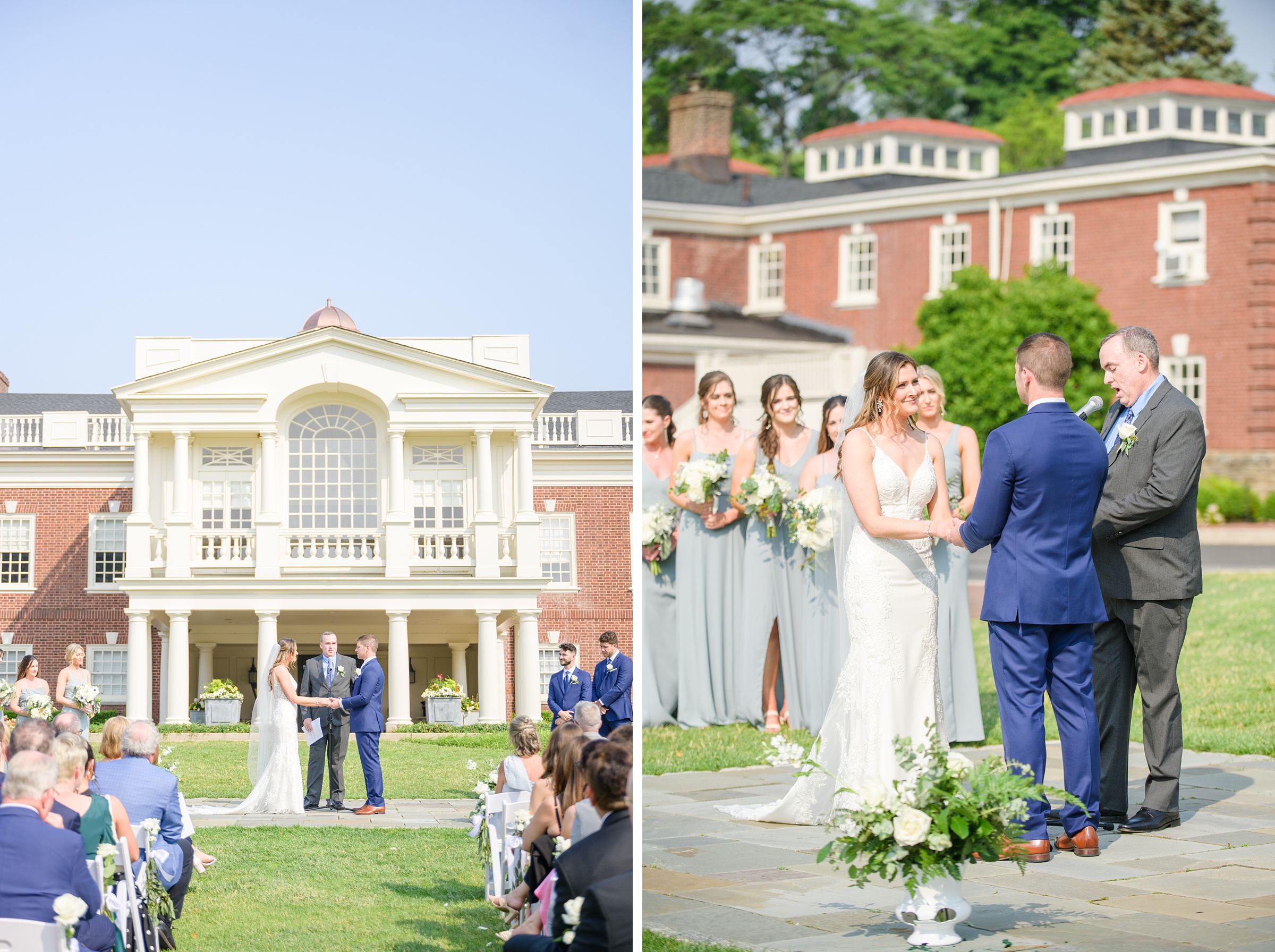 Silver Sage and Navy Summer wedding day at the Philadelphia Cricket Club Photographed by Baltimore Wedding Photographer Cait Kramer Photography