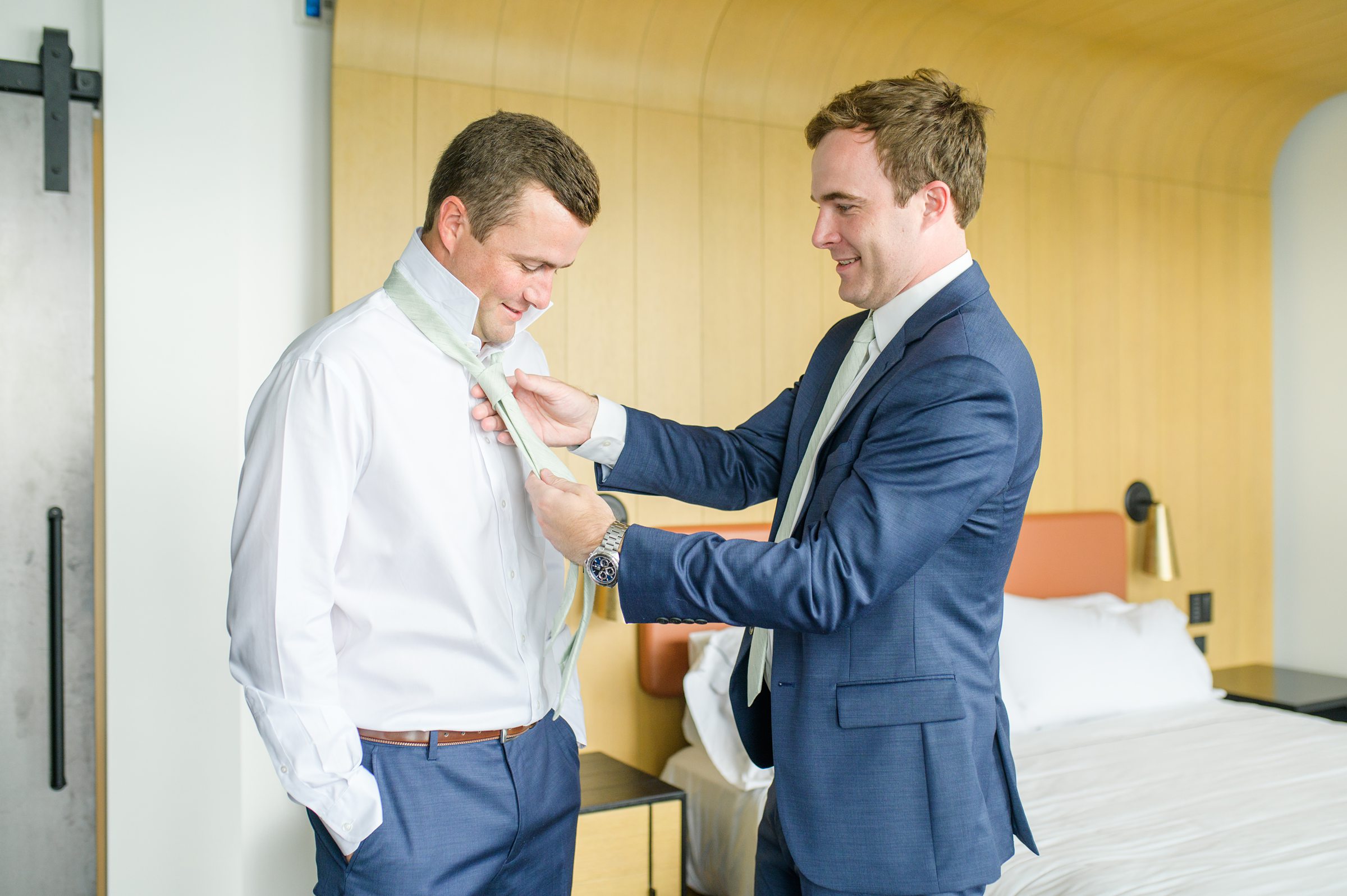 Sage Green and Navy Blue summer wedding at the Frederick Douglass Maritime Museum in Baltimore, Maryland. Photographed by Baltimore Wedding Photographer Cait Kramer Photography