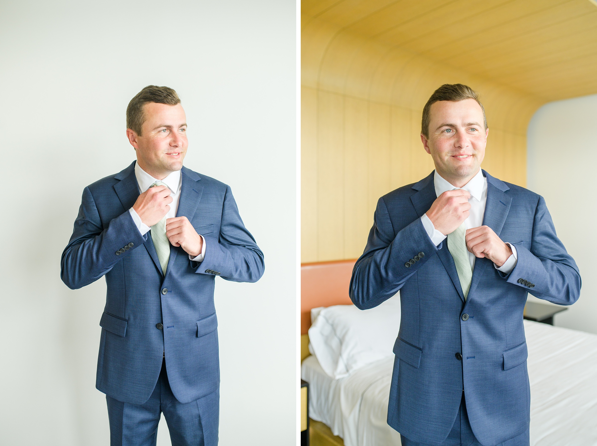 Sage Green and Navy Blue summer wedding at the Frederick Douglass Maritime Museum in Baltimore, Maryland. Photographed by Baltimore Wedding Photographer Cait Kramer Photography