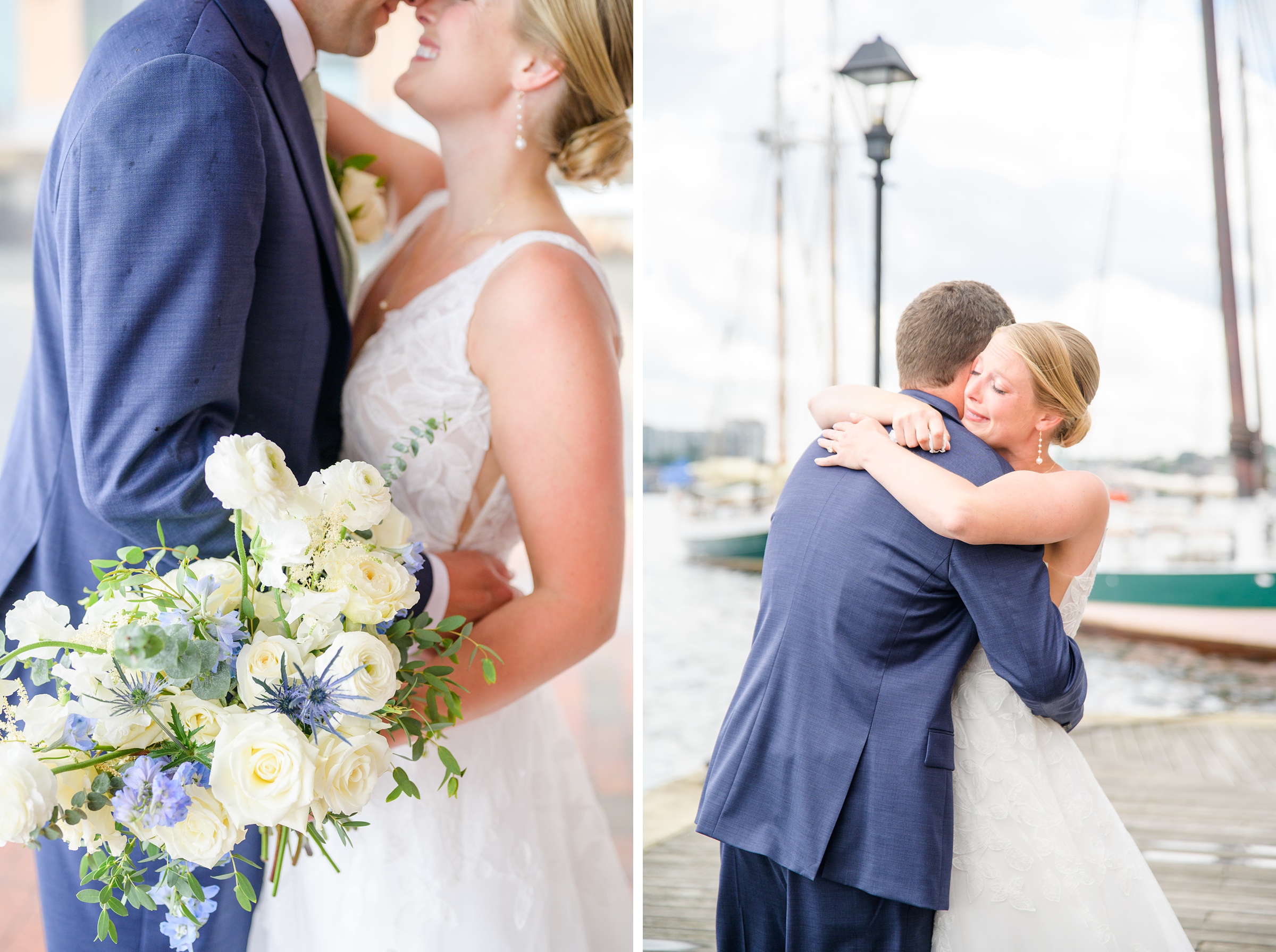 Sage Green and Navy Blue summer wedding at the Frederick Douglass Maritime Museum in Baltimore, Maryland. Photographed by Baltimore Wedding Photographer Cait Kramer Photography