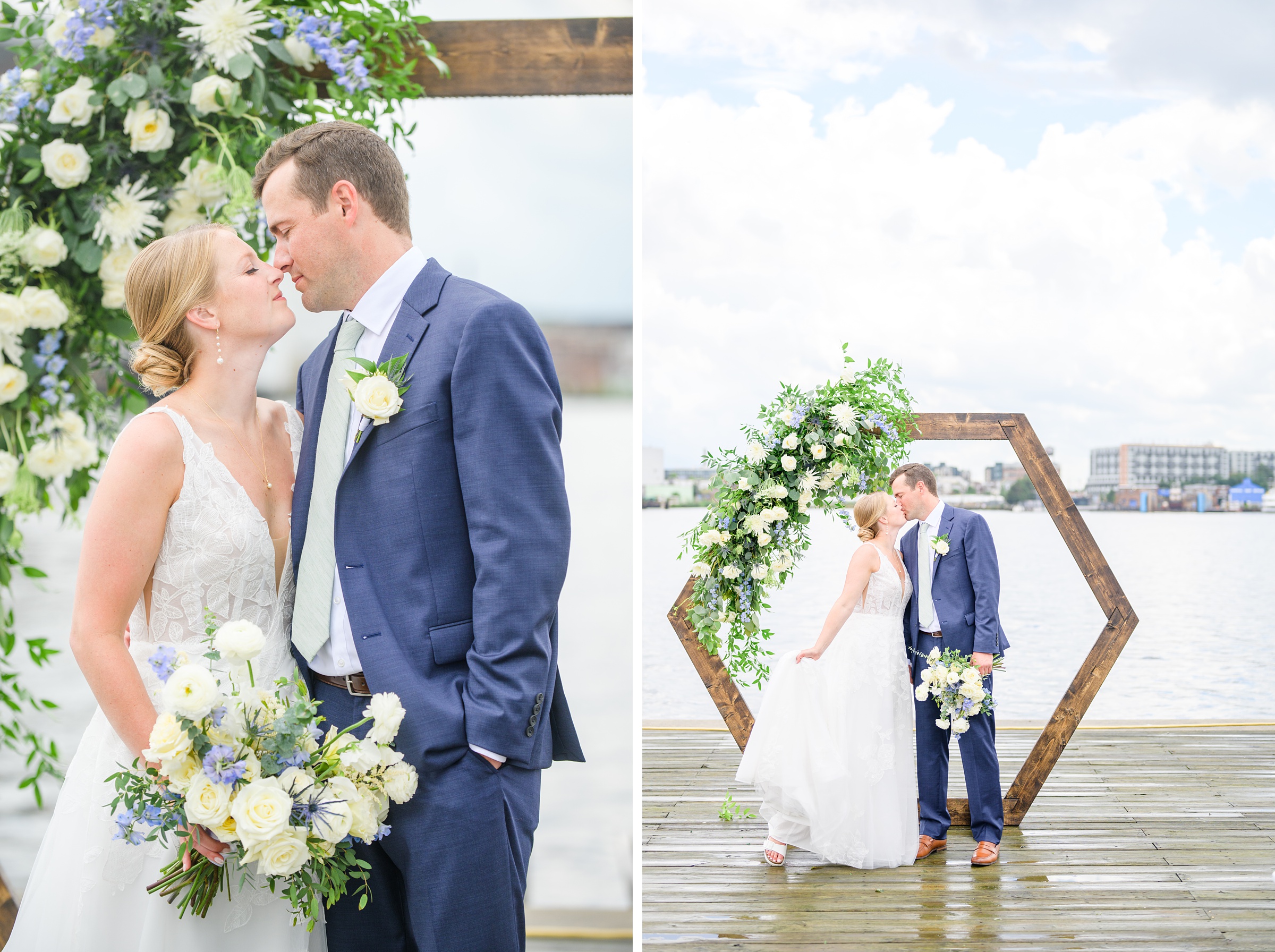 Sage Green and Navy Blue summer wedding at the Frederick Douglass Maritime Museum in Baltimore, Maryland. Photographed by Baltimore Wedding Photographer Cait Kramer Photography