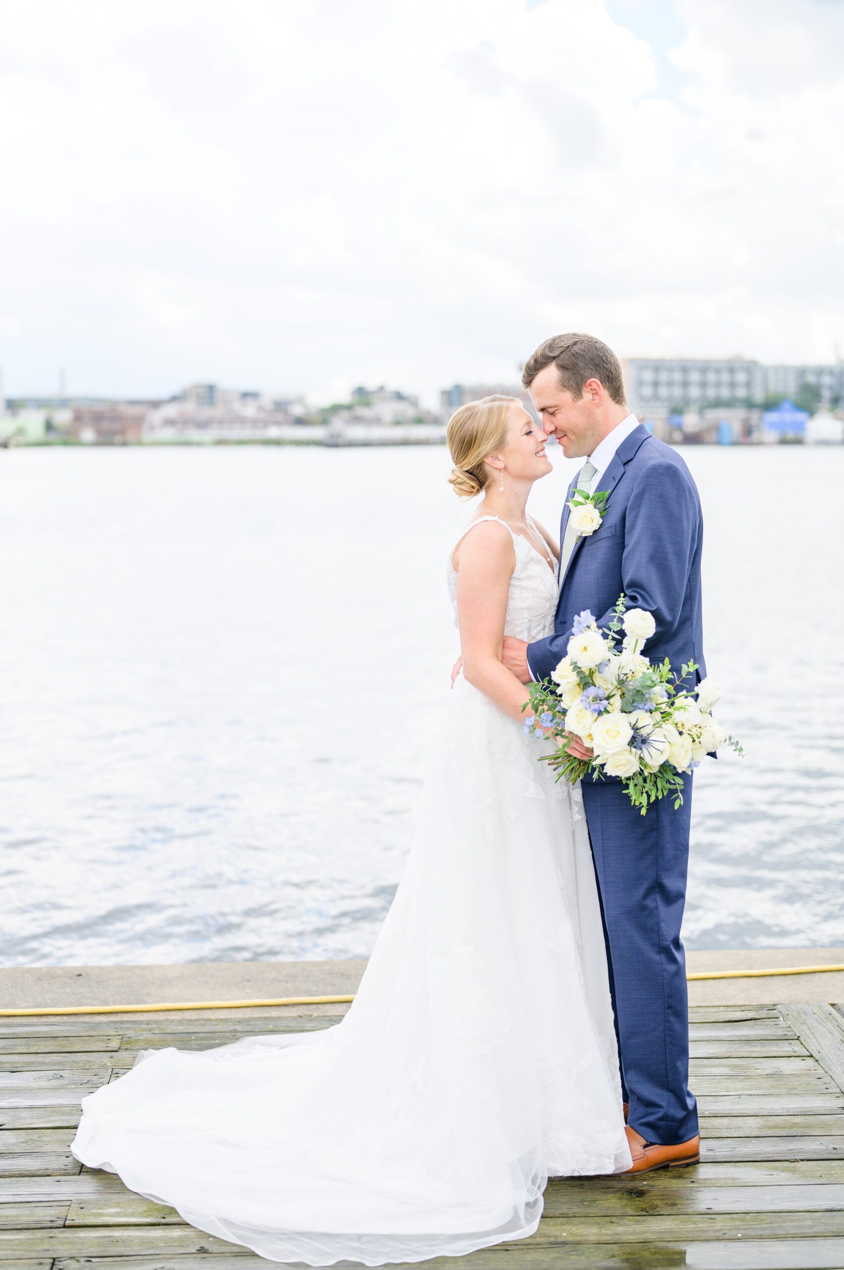 Sage Green and Navy Blue summer wedding at the Frederick Douglass Maritime Museum in Baltimore, Maryland. Photographed by Baltimore Wedding Photographer Cait Kramer Photography