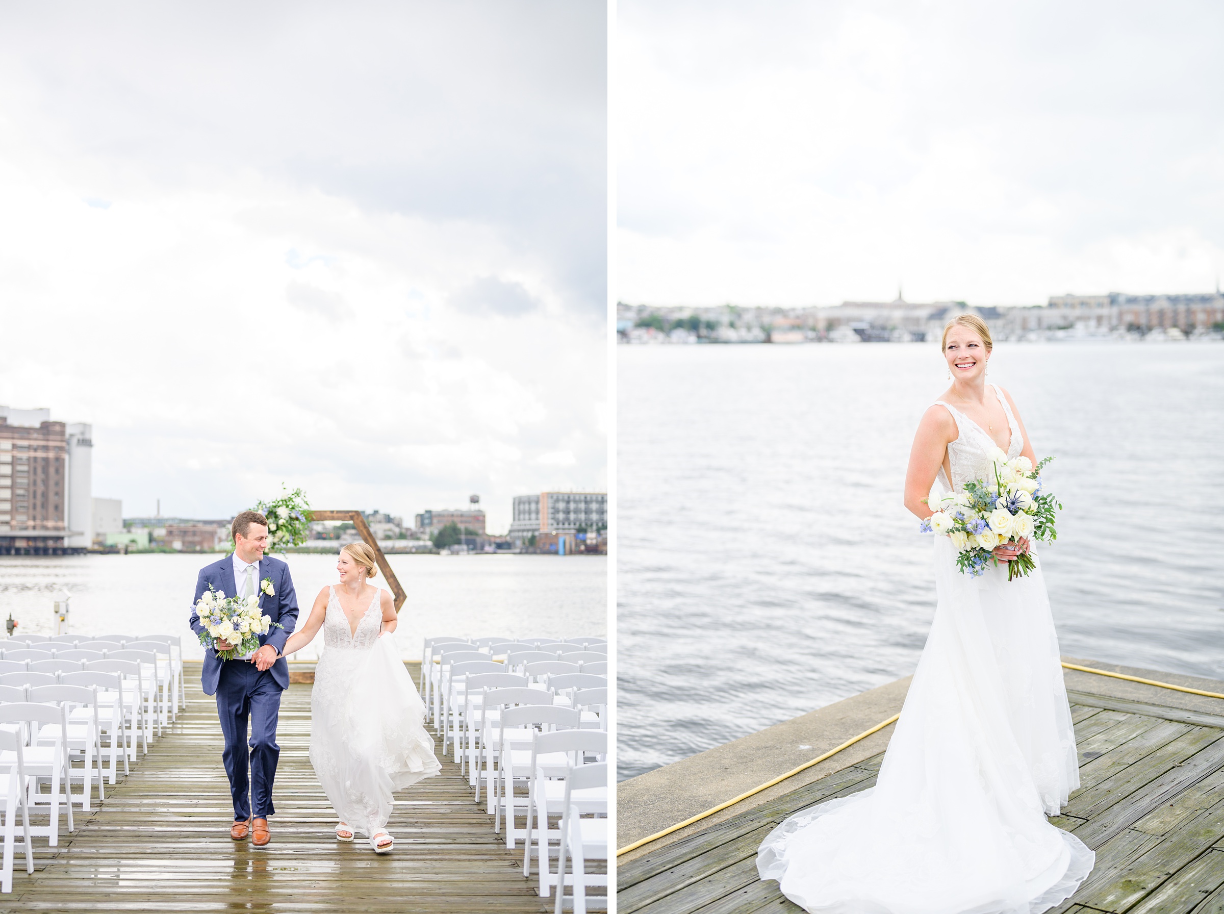 Sage Green and Navy Blue summer wedding at the Frederick Douglass Maritime Museum in Baltimore, Maryland. Photographed by Baltimore Wedding Photographer Cait Kramer Photography