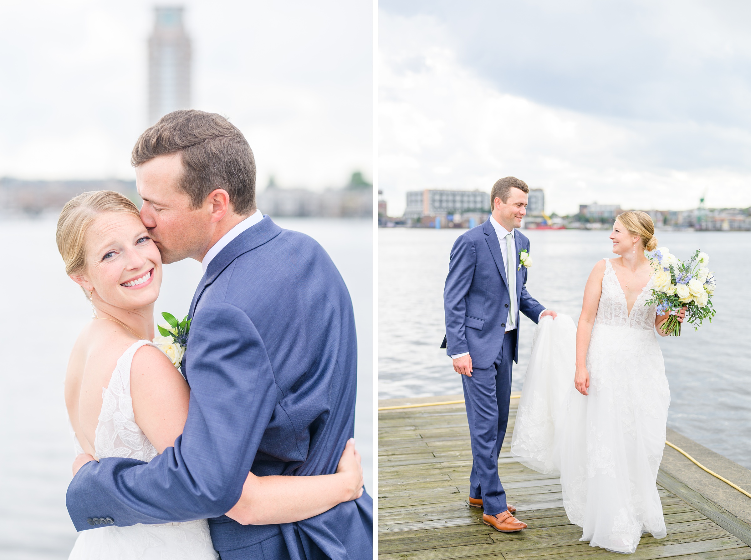 Sage Green and Navy Blue summer wedding at the Frederick Douglass Maritime Museum in Baltimore, Maryland. Photographed by Baltimore Wedding Photographer Cait Kramer Photography