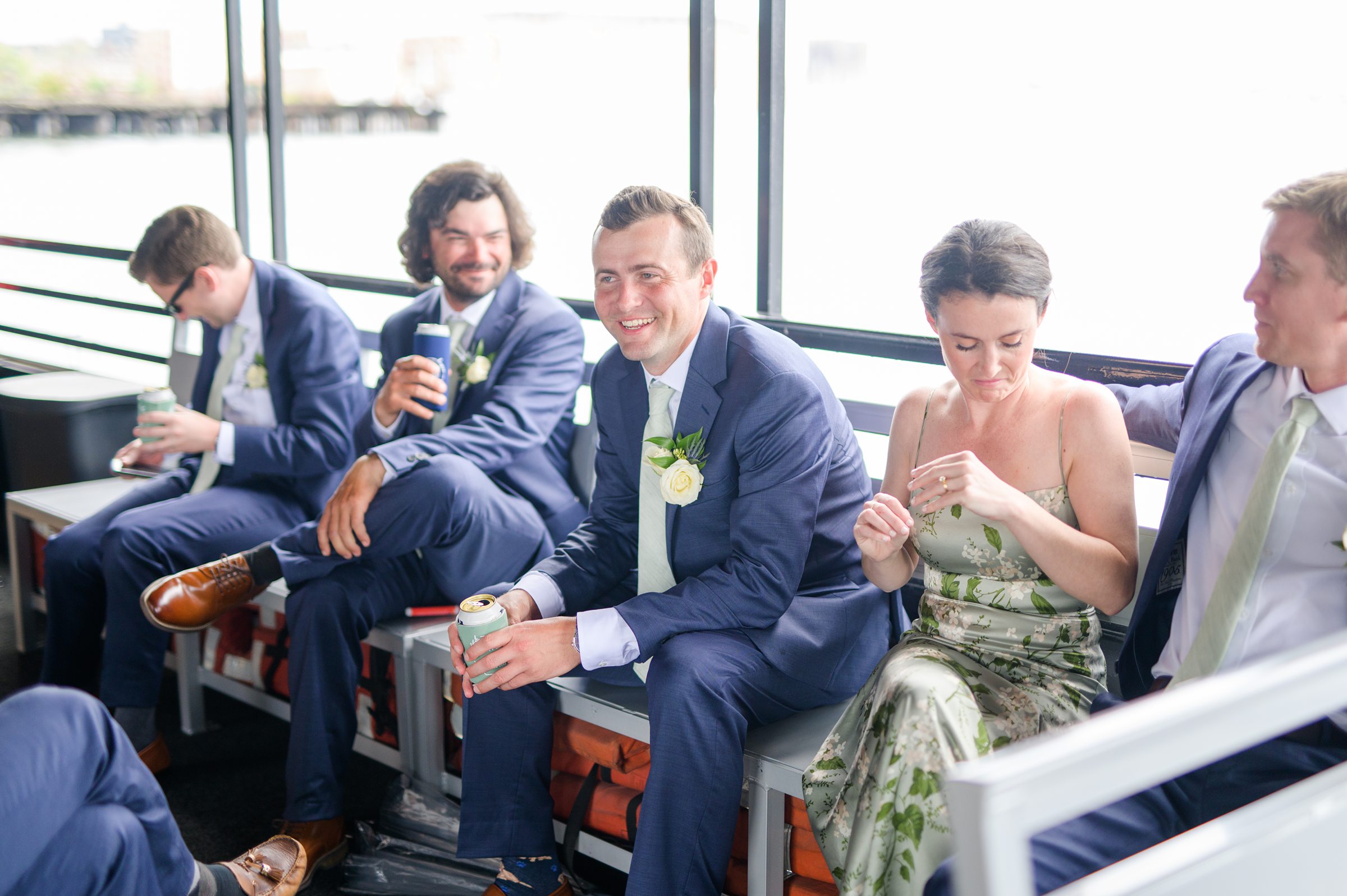 Sage Green and Navy Blue summer wedding at the Frederick Douglass Maritime Museum in Baltimore, Maryland. Photographed by Baltimore Wedding Photographer Cait Kramer Photography