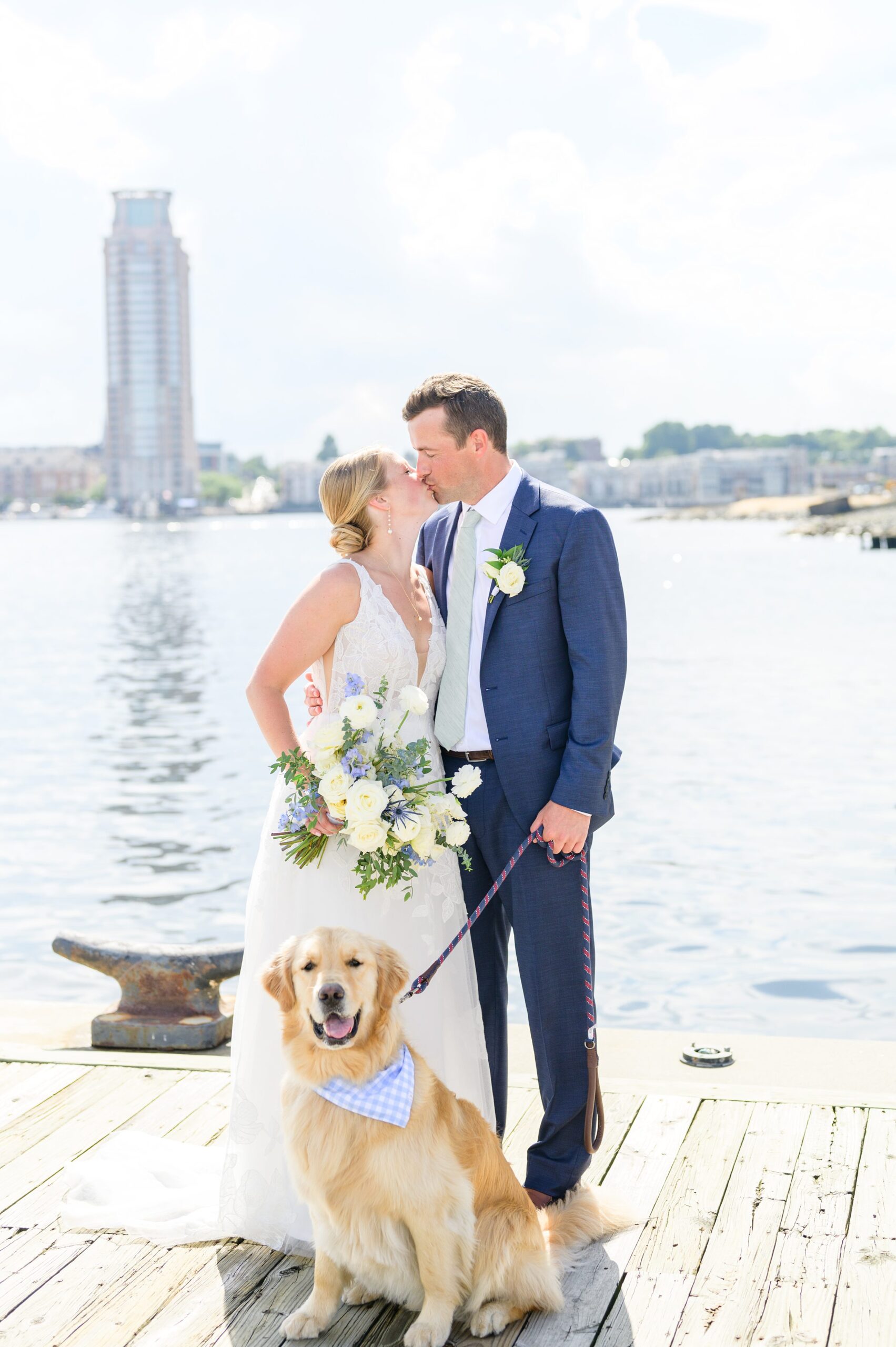 Sage Green and Navy Blue summer wedding at the Frederick Douglass Maritime Museum in Baltimore, Maryland. Photographed by Baltimore Wedding Photographer Cait Kramer Photography